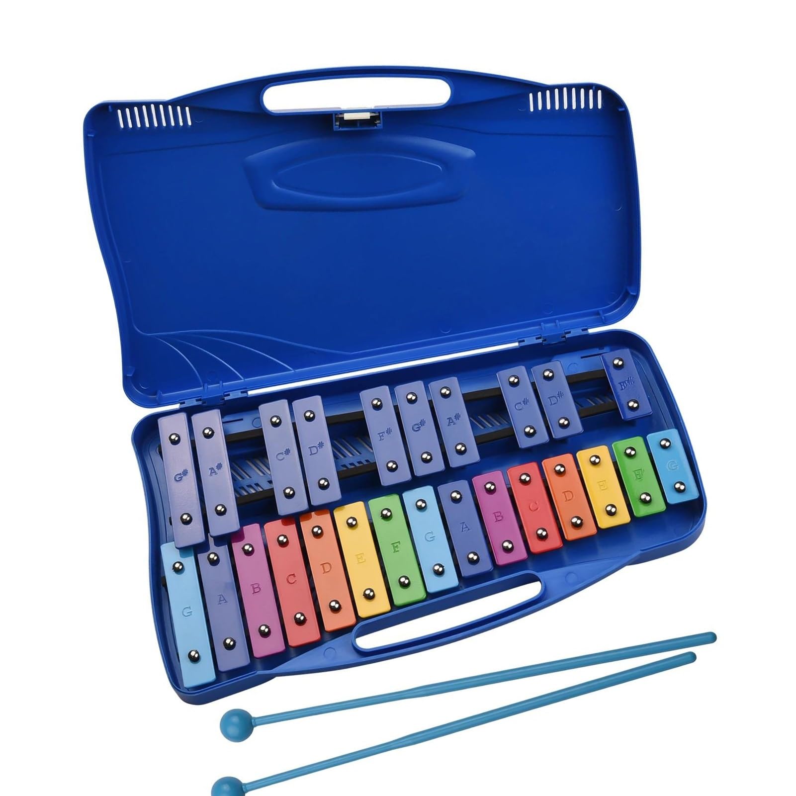 Professionnel Xylophone 25 Notes Glockenspiel Xylophone Coup À La Main Xylophone Percussion Rythme Instrument D'enseignement Musical Bleu