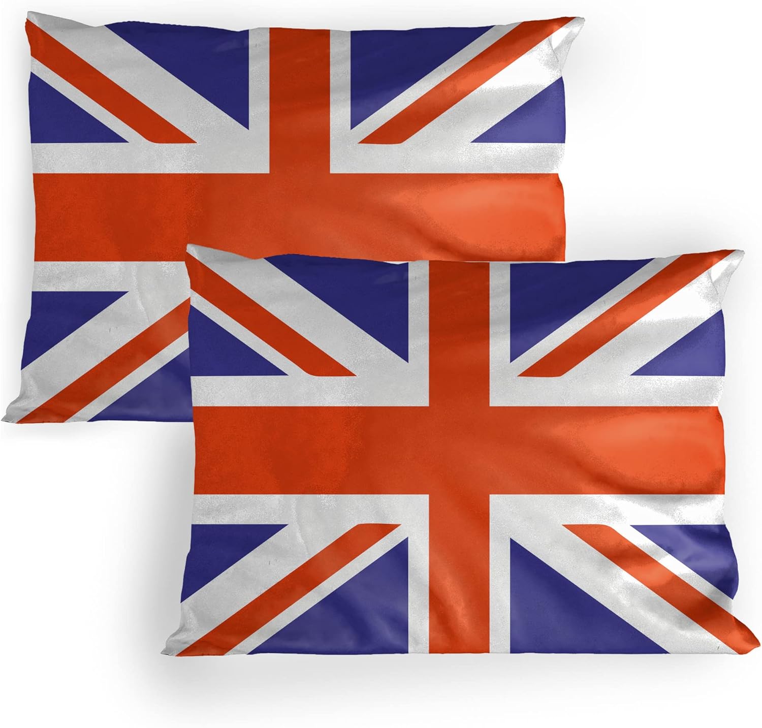 Ambesonne Union Jack Pillow Sham Set of 2, Classic Traditional Flag United Kingdom Modern British Loyalty, Quality Microfiber Bedding Item for All Seasons, 36" x 20", Royal Blue White