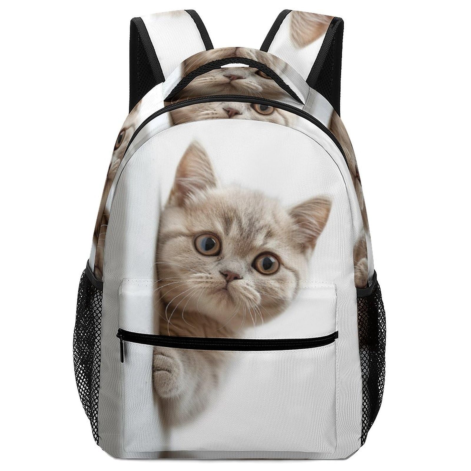 VesFy Lindo Gato Mochilas Animal Morrals Calidad Y Resistencia Mochila Escolar Para Colegio Viaje Cámping Primaria Pequeña Guardería Mochila One Size