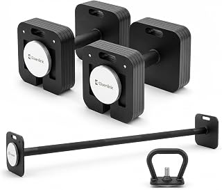 3-in-1 Adjustable Dumbbell Set, All-in-One Home Gym Equipment for Full Body Workout, 50lb/80lb