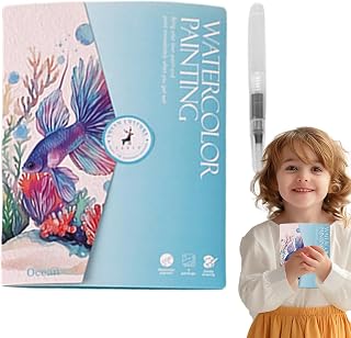 Libro de trabajo de acuarela para adultos, Libro de trabajo de acuarela para principiantes - Kit de pintura de acuarela para principiantes - Libro de pintura de color agua Dibujo de papel con pintura