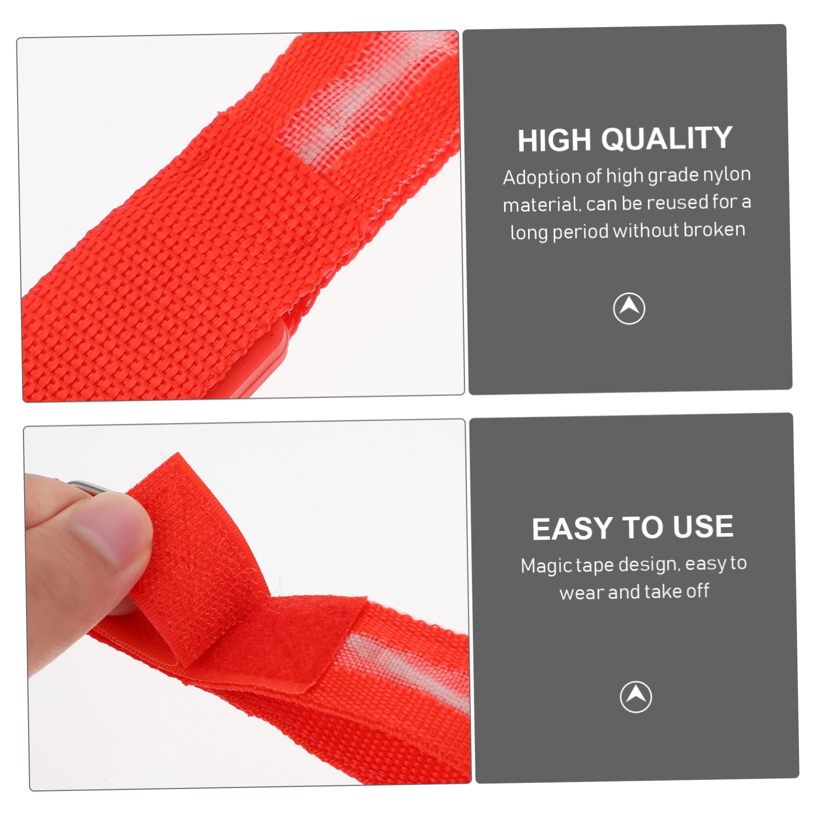 VANZACK 2 pcs Glowing Running Arm Light LED Night Safety Wristband for High Visibility Running Cycling and Walking for Outdoor Activities and Nighttime Use Red