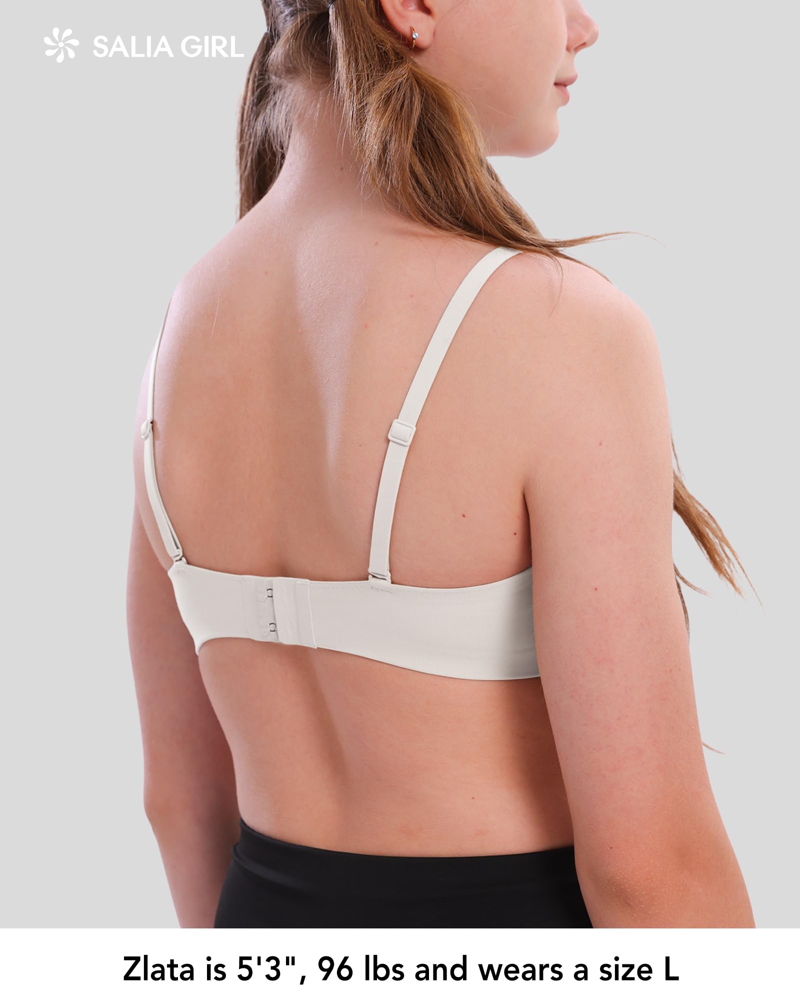 SALIA GIRL Brazos de aprendizaje para niñas y adolescentes, Sujetador sin costuras e invisible con un acolchado ligero y suave y correas ajustables