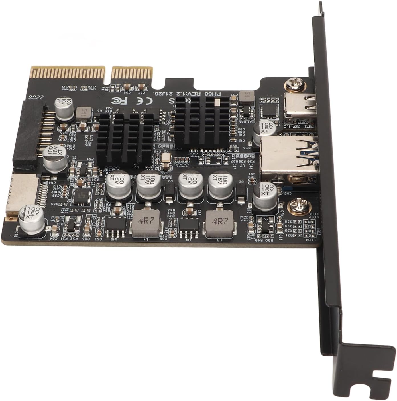 Diyeeni USB 3.2 PCIe Card, 10Gbps Type E Internal 20 pin Front Panel Connector Riser Card, PCI Express 3.0 X4 to USB3.2 Gen2 Adapter for Desktop PC(ASM3142 + 822)