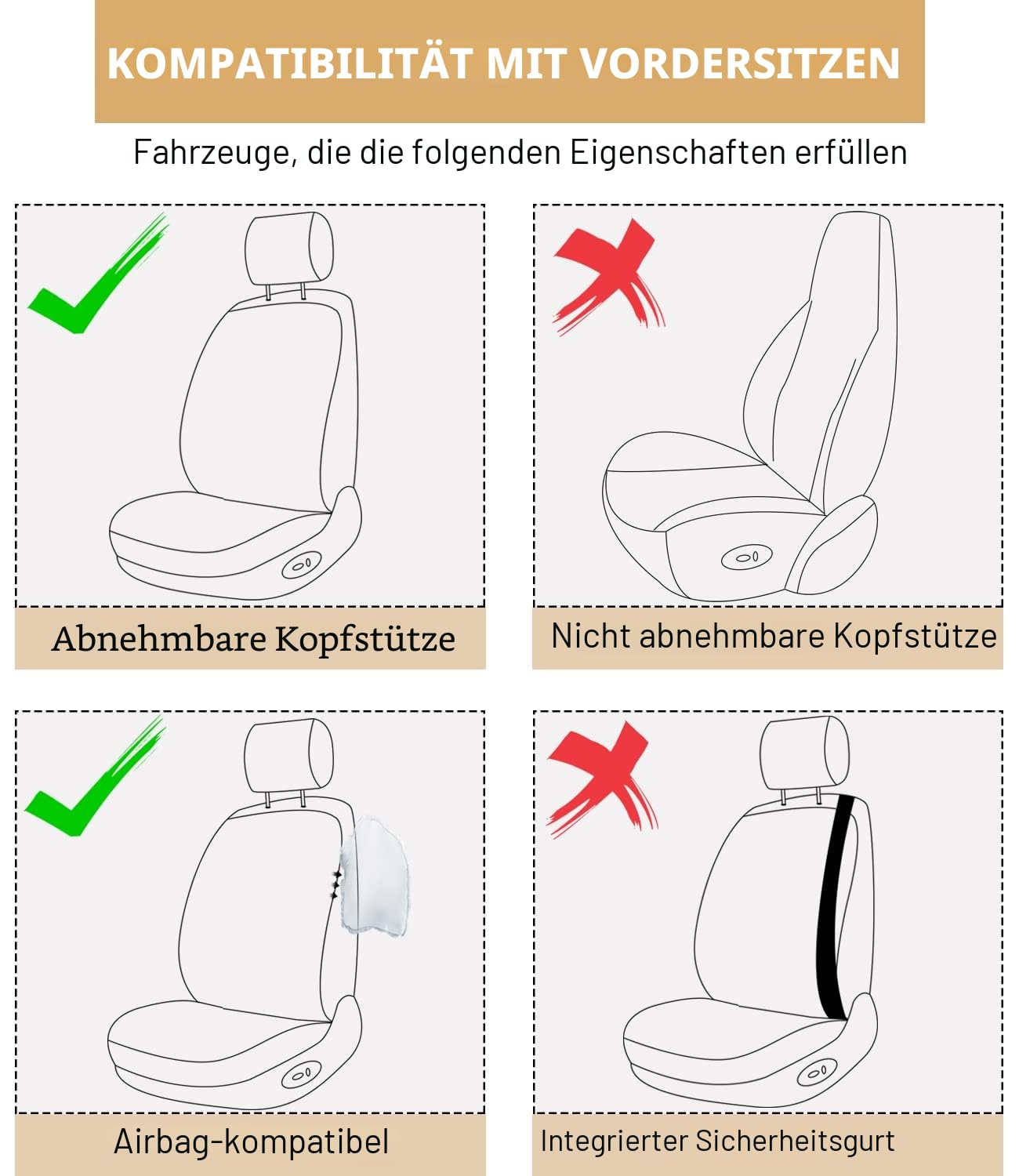 Sitzbezug Auto Vordersitze 2 Stück, Atmungsaktiver Eisseiden-Autositzbezüge PU Leder Universal Set, Kompatibel mit Den Meisten Limousinen und SUV (Schwarz Rot)