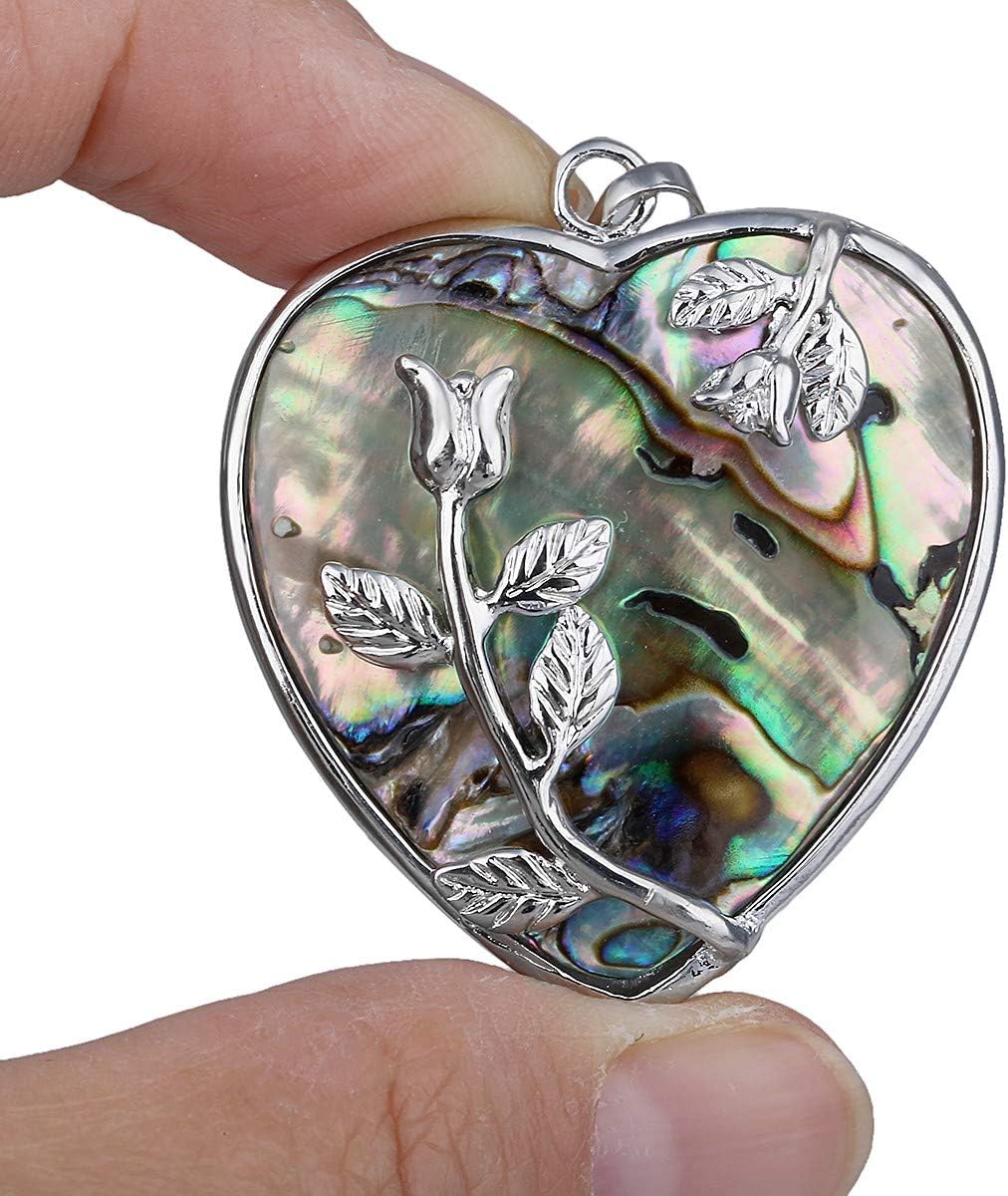 TUMBEELLUWA Sea Shell/Abalone Shell Pendant Necklace for Women, Pendant with 19.5" Chain - Image 2