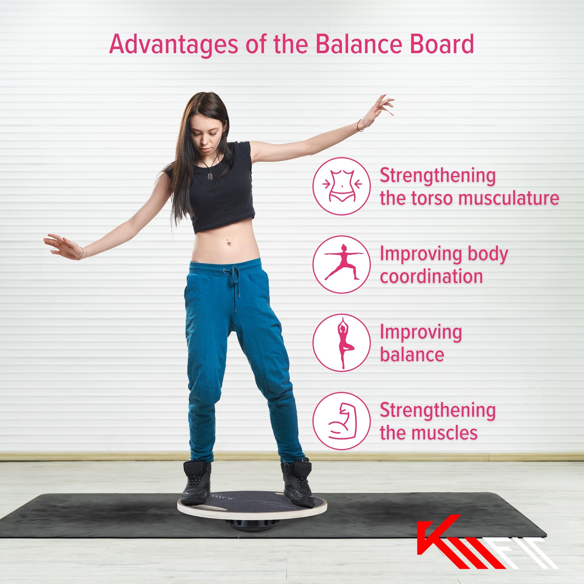 Trave Di Equilibrio In Legno, Tavola Di Equilibrio In Legno, Giocattolo - Foto 2