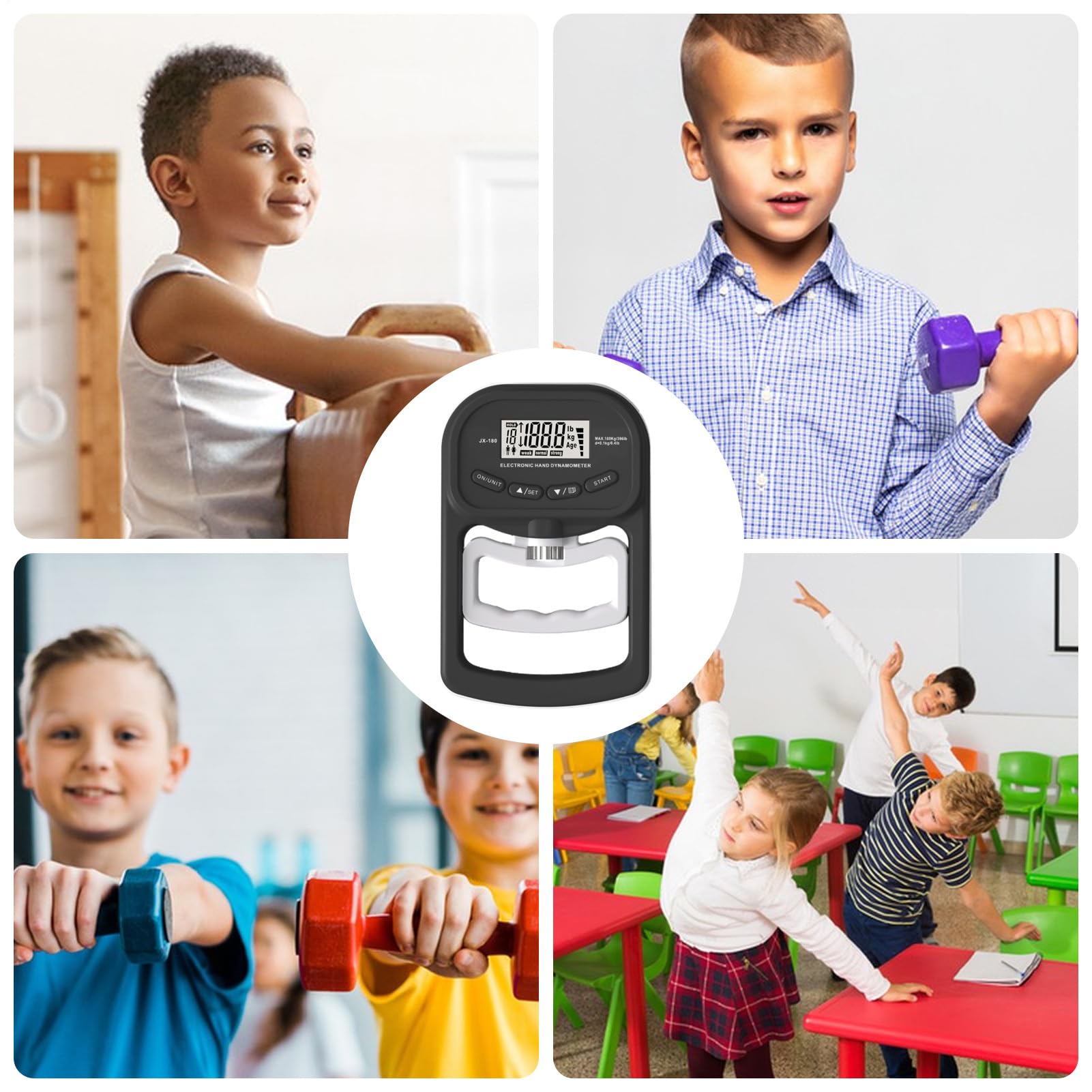 Griffkrafttrainer – Handkraft-Tester – Handkraftprüfer, tragbar, batteriebetrieben, intelligenter Gedächtnistrainingszähler mit komfortablem Griff für Sport