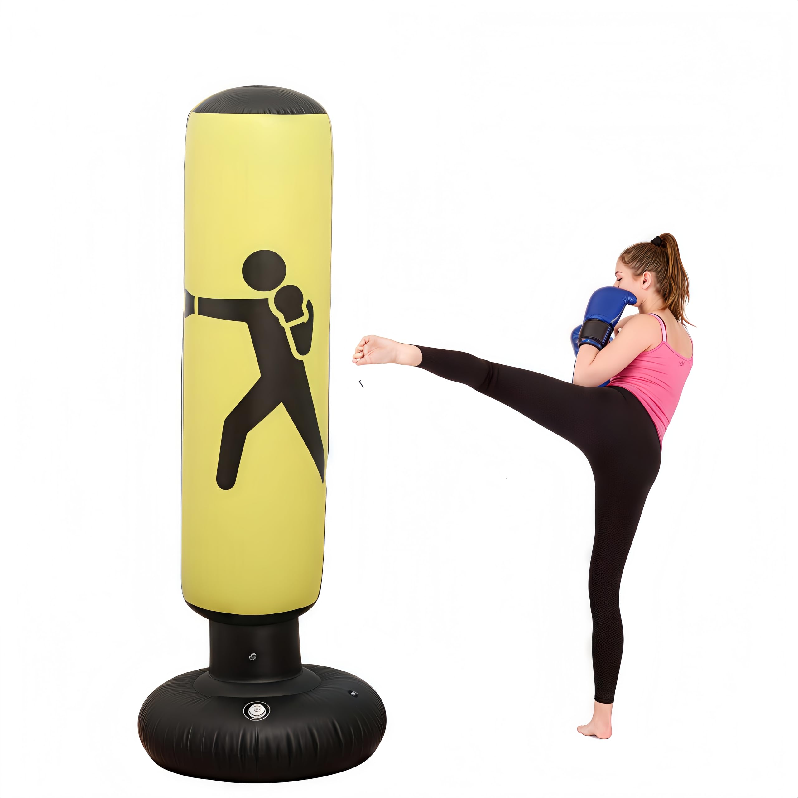 IMAYCC Taekwondo – Sacco Da Boxe Gonfiabile Per Bambini 147 Cm, Con Guanti, Stabile, Regalo 3-13 Anni