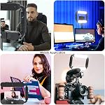 GVM Anneau lumineux LED 5600K, Lumière selfie, Rig vidéo pour smartphone et stabilisateur vidéo pour caméra, smartphone, maquillage, configuration YouTube, autoportrait avec Bluetooth