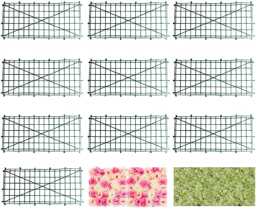 honutige 10 pack grid plant wall frames, plastic frame for flowers wall arches backdrop diy decorative fences panel wall display for artificial flowers plant base