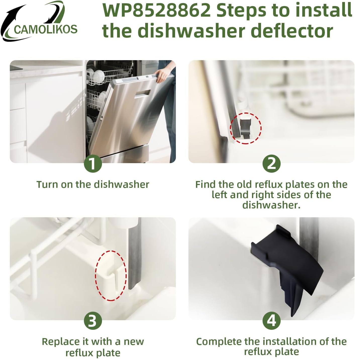 WP8528862 Dishwasher Tank Deflector for Whirlpool Kenmore replaces 3369052 3378140 8268872 8528862