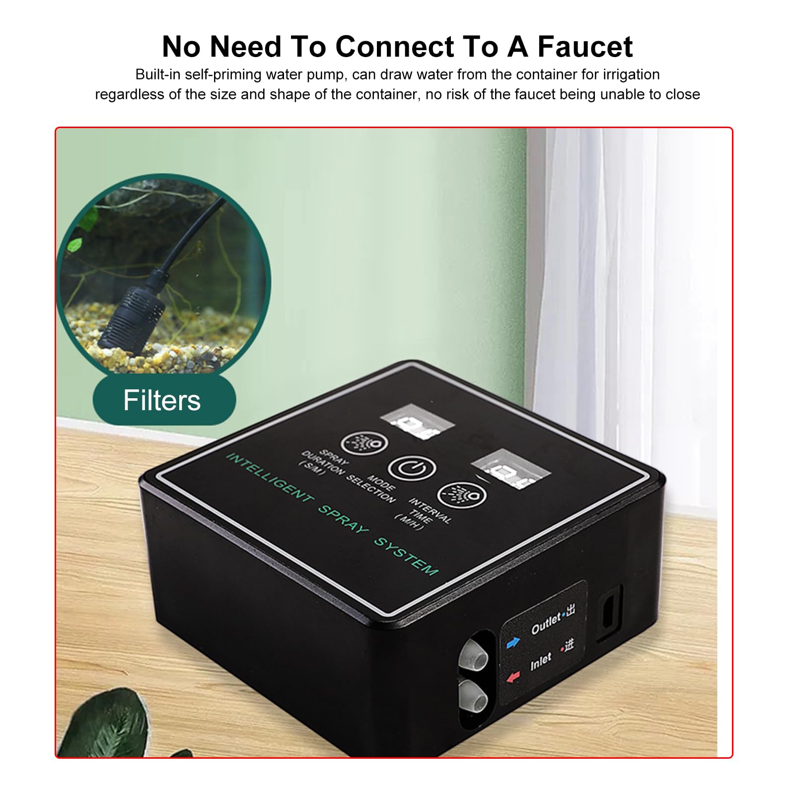 Walmeck Smart Rainforest Box - de pulverización automático para reptiles con temporizador, terrarios, humidificador con boquillas de nebulización ajustables de 360°