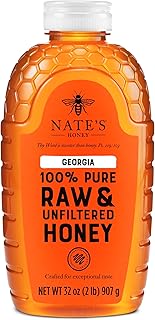 Nate's Georgia 100% Pure, Raw & Unfiltered Honey, 32 oz. Squeeze Bottle - All-natural Sweetener
