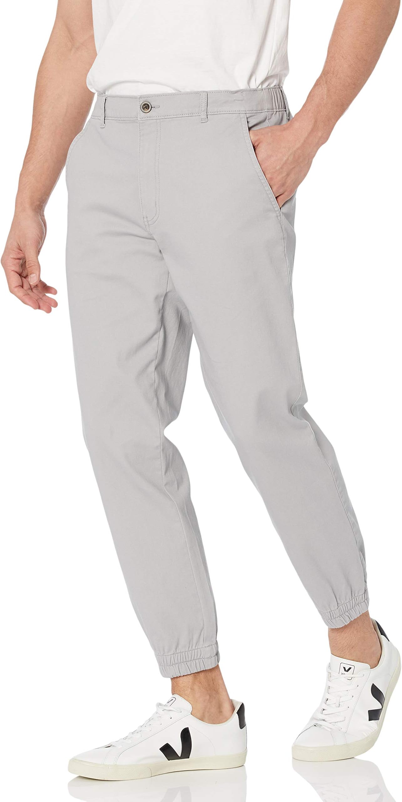 Men's Straight-Fit Washed Cotton Chino Jogger Pant