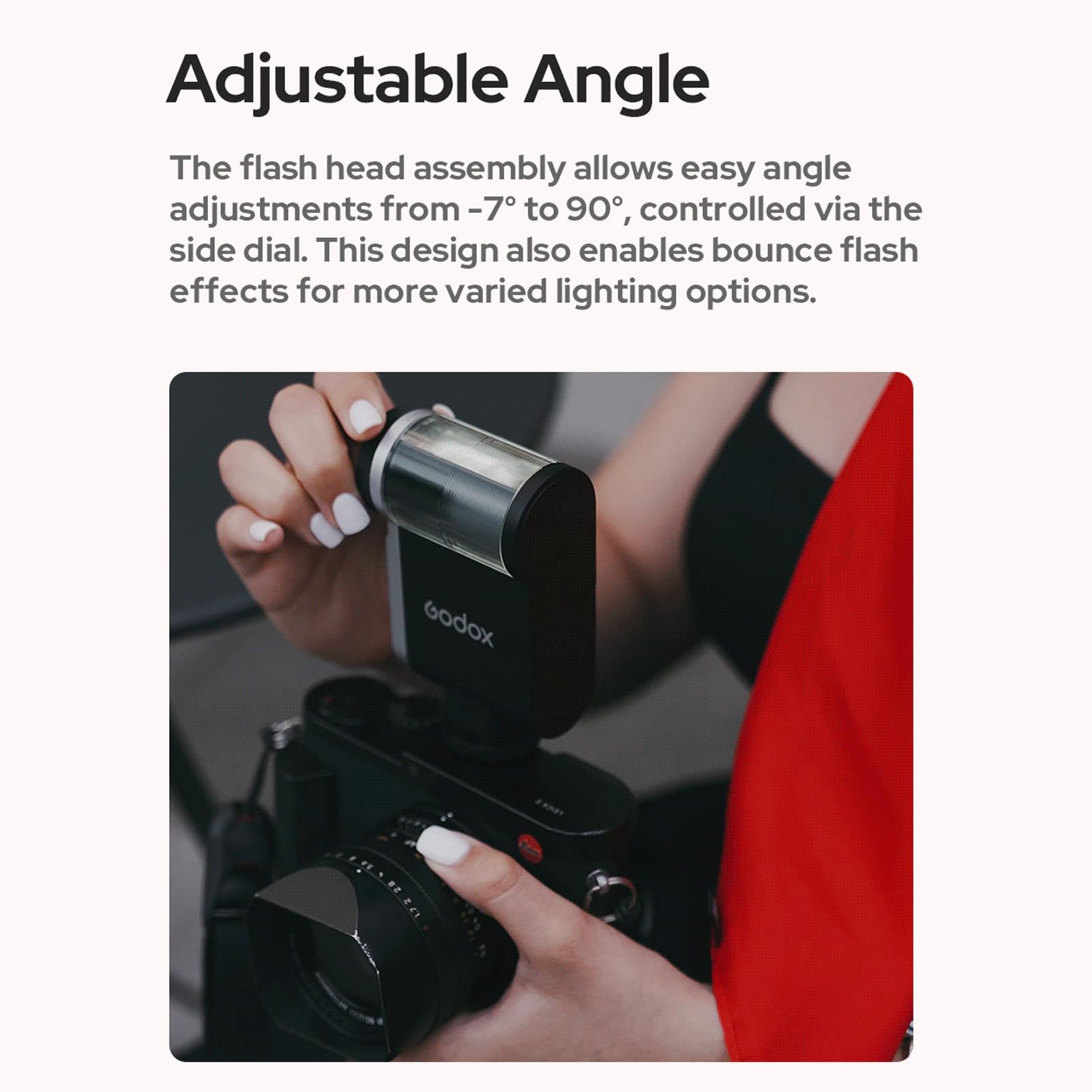 Godox iA32 GN15 Mini kamera błyskowa Speedlite z regulowaną głowicą błyskową, 8 poziomów mocy, tryby ręczne/automatyczne, uniwersalny zamiennik gorącej stopki do aparatu Canon Sony Nikon DSLR