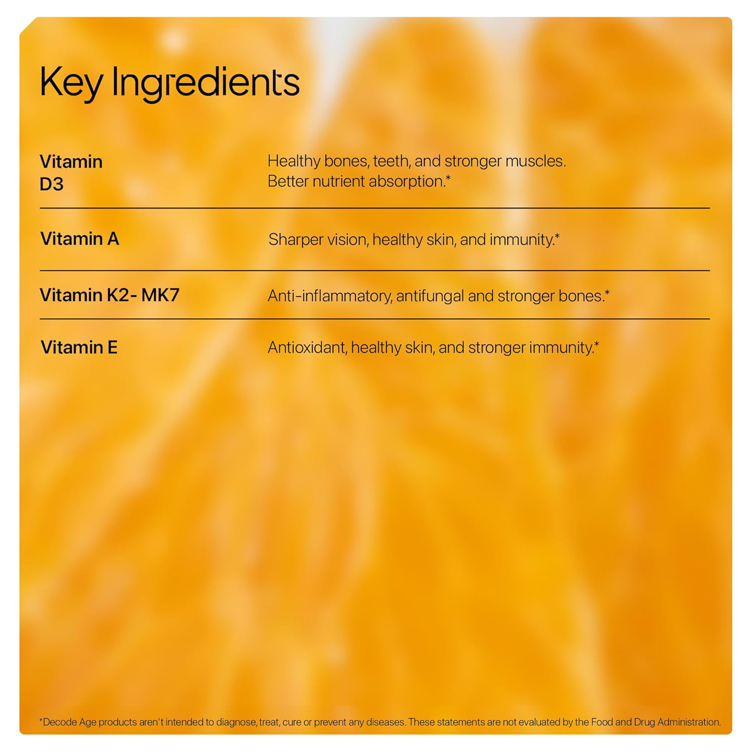 Decode Age Deke® supplements, vision, immune, bone, heart and skin health, vitamin D3, 2 (MK7), A&E 30 veg capsules support Decode Age Deke® supplements, vision, immune, bone, heart and skin health, vitamin D3, 2 (MK7), A&E 30 veg capsules support