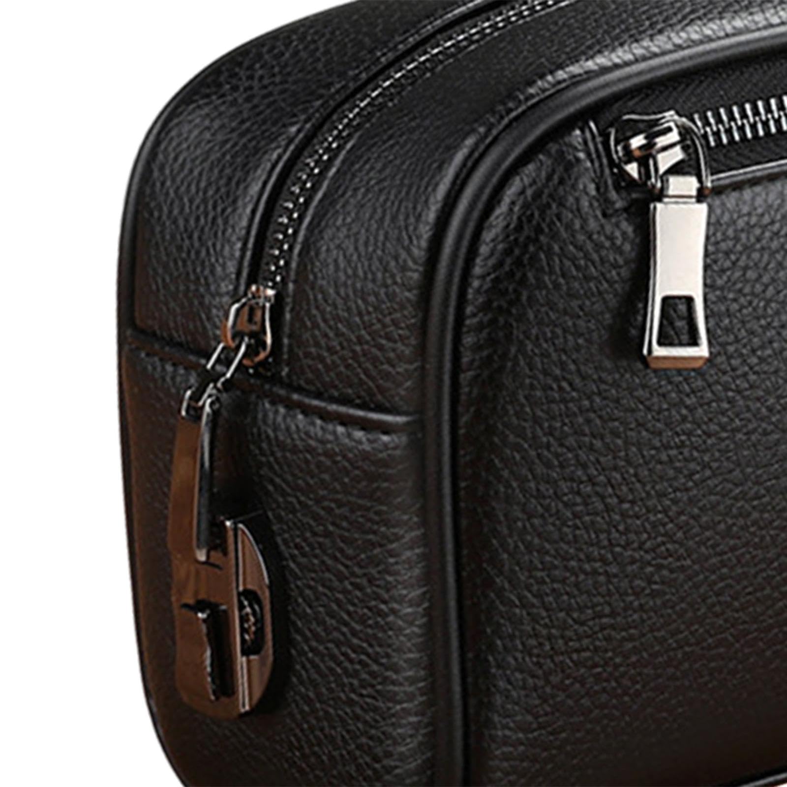 rockible Sac à Main pour Hommes Portefeuille Grande capacité avec dragonne Organisateur Pochette pour Hommes, Noir avec Serrure