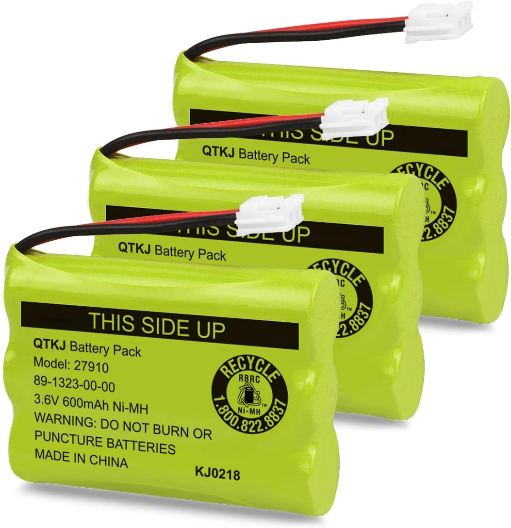 Cordless Phone Battery for Motorola SD-7501 MD7161 AT&T 27910 89-1323-00-00 E1112 E2801 TL72108 Vtech I6725 RadioShack 23-959 (3-Pack)