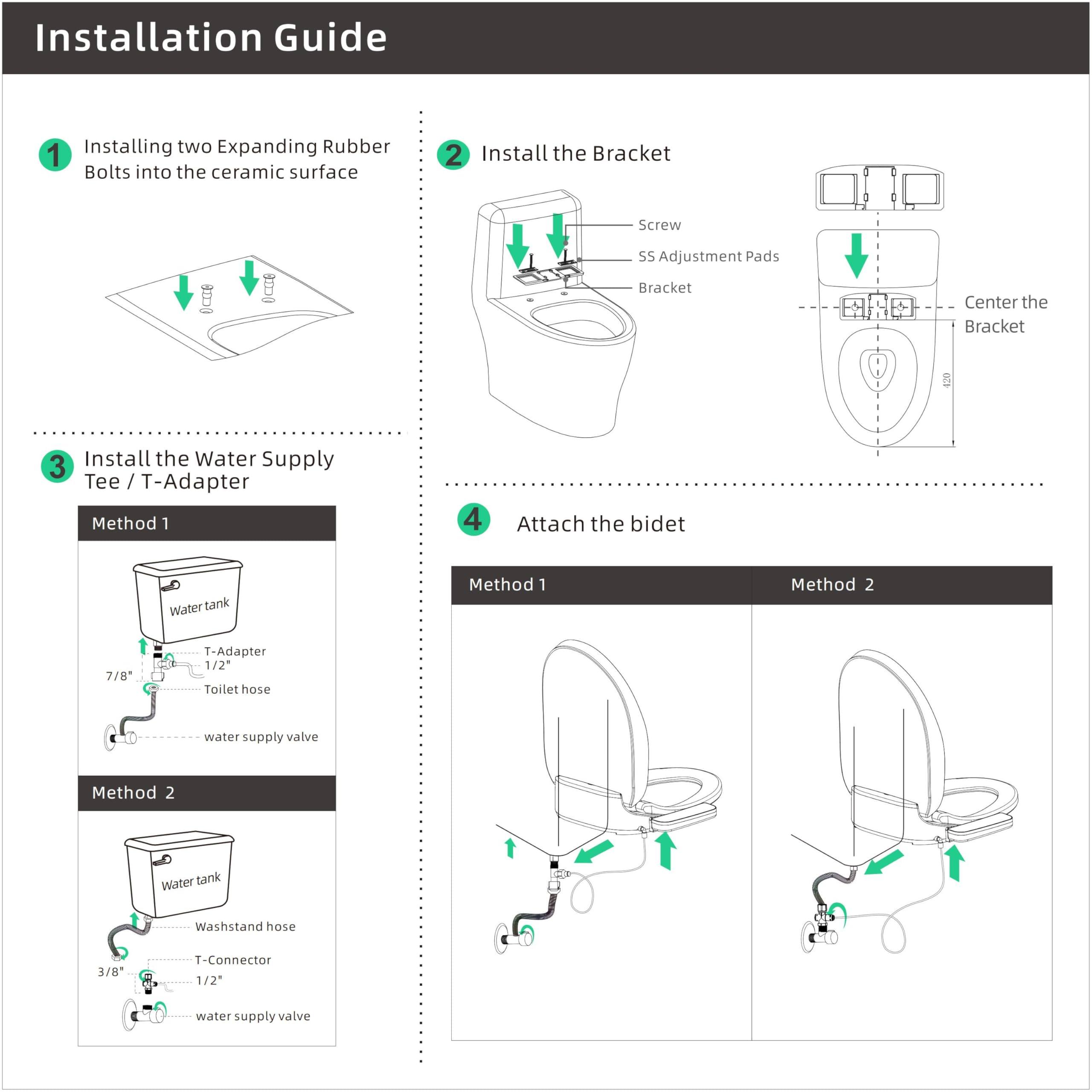 WONDERSKY Elongated Bidet Toilet Seat Smart Heated Toilet Seat with Warm Water and Dryer Soft Close Bidet Seat — view 7