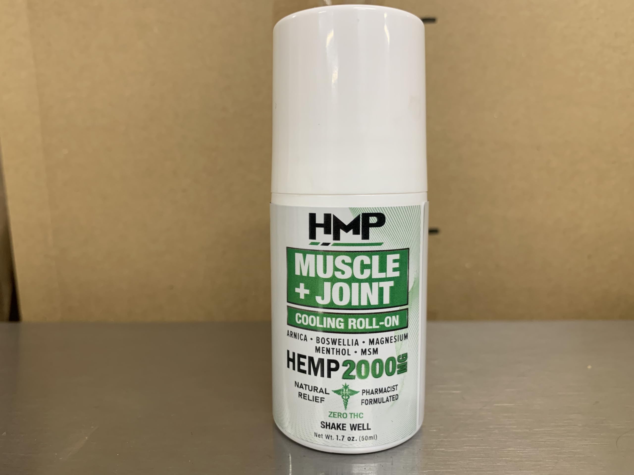 HMP Muscle & Joint Cooling Roll-On with Hemp Extract 2000mg, Menthol & Magnesium, with Arnica & Frankincense, for Back, Knee, Shoulder, Hip, Foot & Elbow, Made in USA, 50ml — Amazon image 2