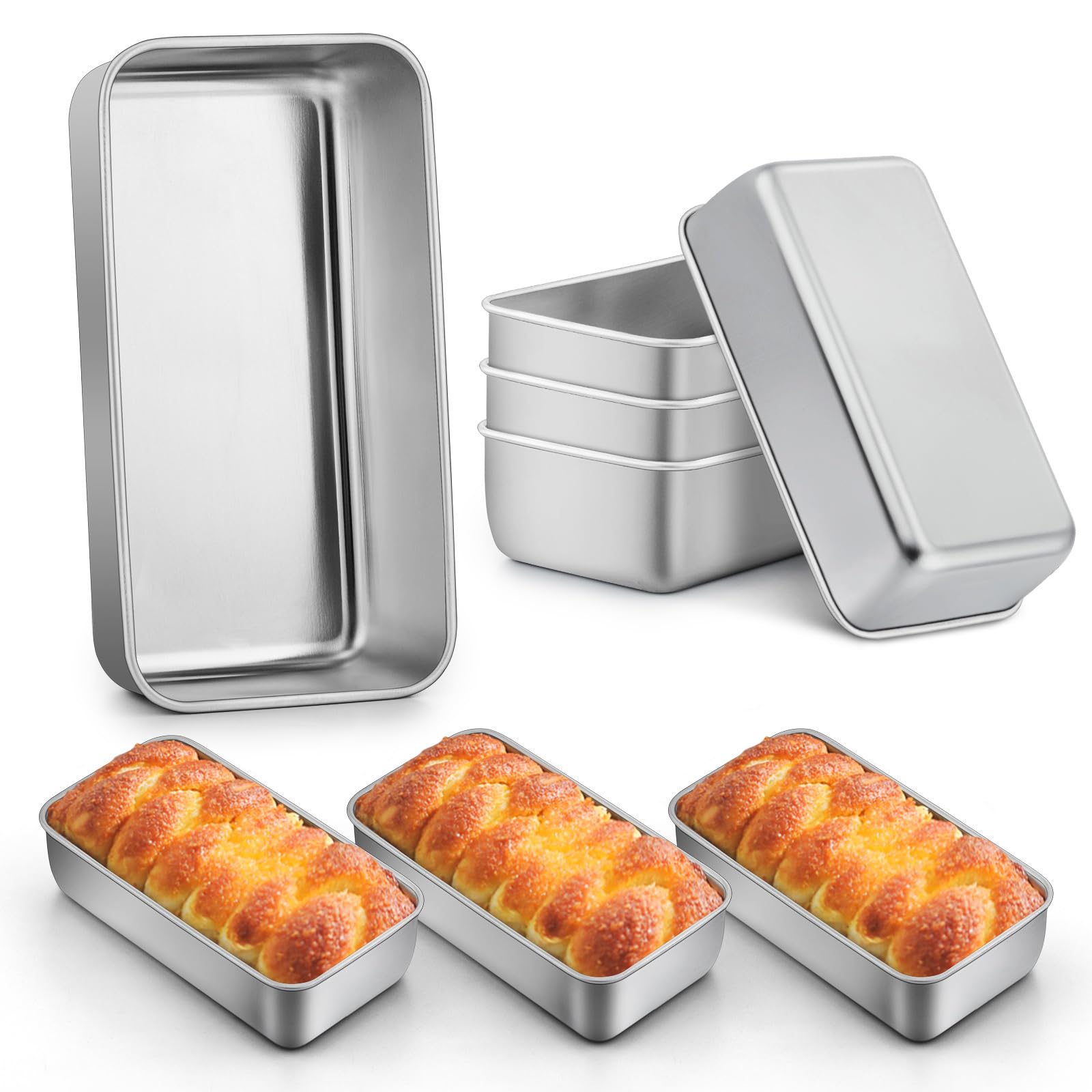 Photo 1 of LIANYU Loaf Pans - 9x5 Inch, Stainless Steel, 8 Pack