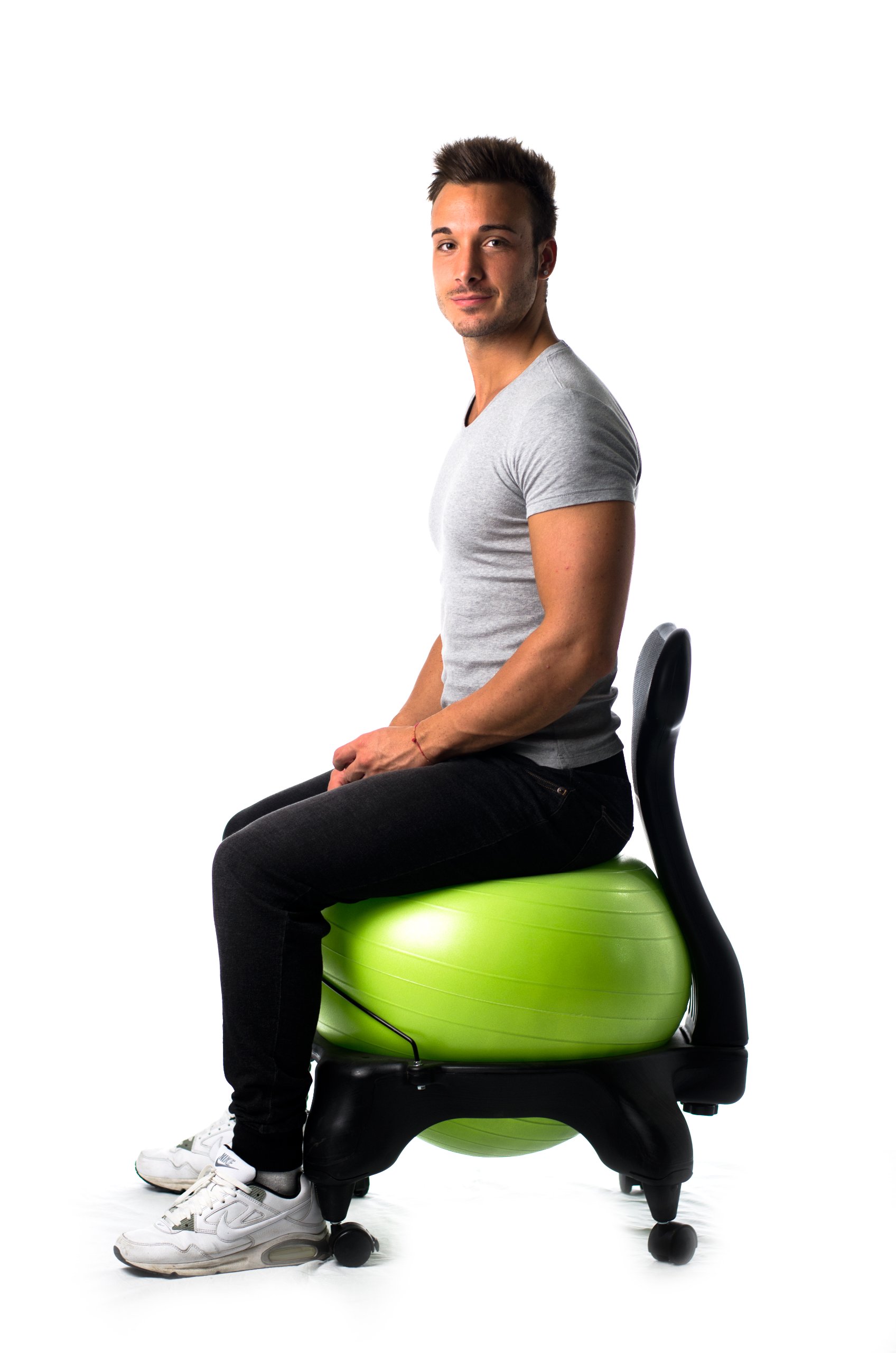 violet - chaise ergonomique avec ballon d'exercise
