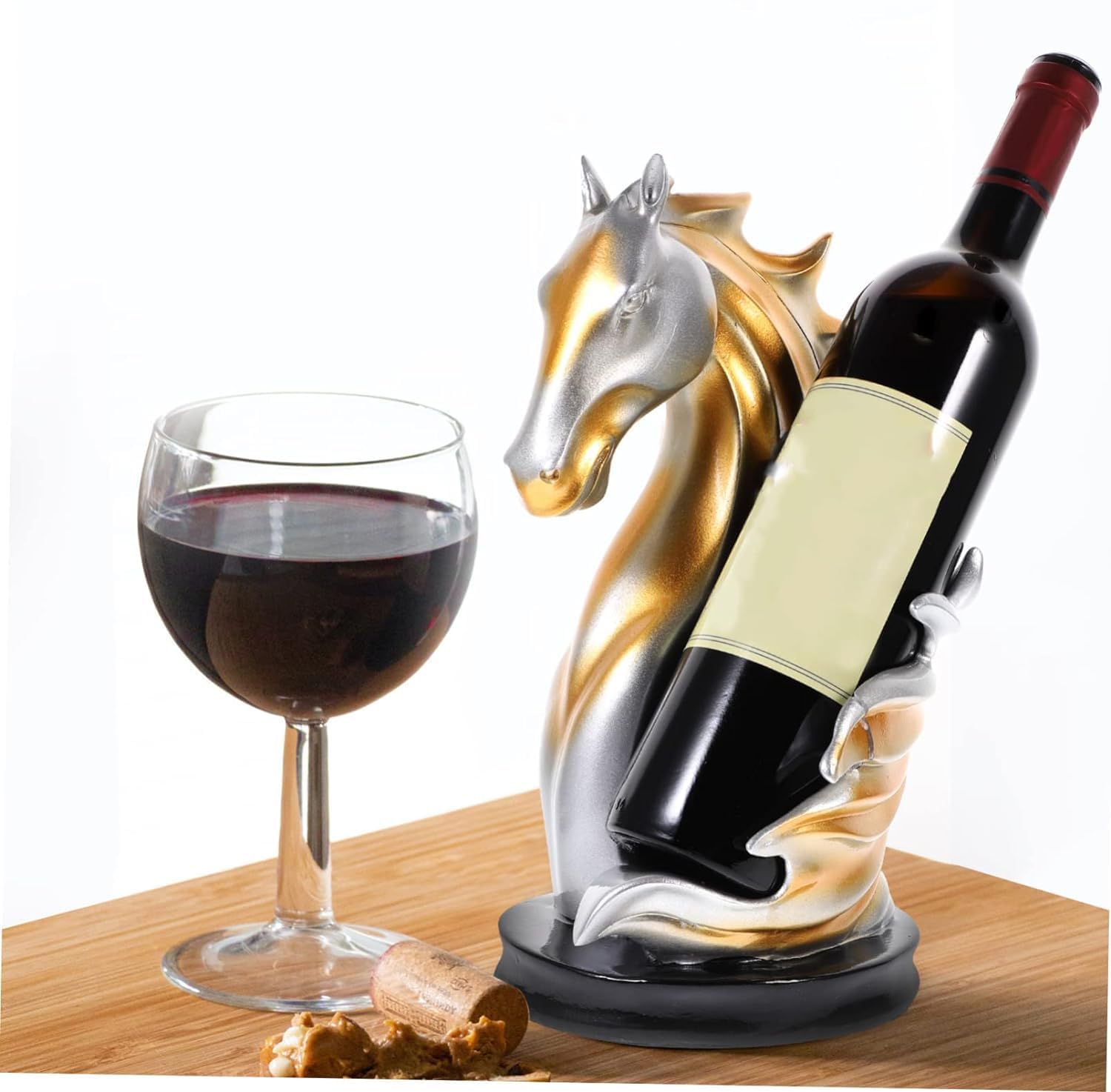 CBEX Garden Statues Sculpture European Creative Horse Head Wine Rack Decoration Modern Minimalist Living Room Cabinet Restaurant Custom Furnishing Statues Novelty Gift