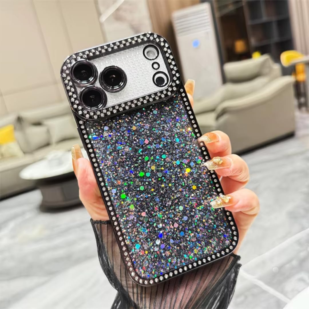 Coque Paillettes iPhone 17 Pro Max en silicone chic et antichoc noir - 7