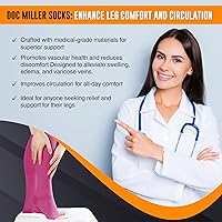 Vista 6 de Doc Miller Calcetines de compresión de punta abierta para mujeres y hombres, calcetines de compresión sin dedos para mujer, soporte de circulación