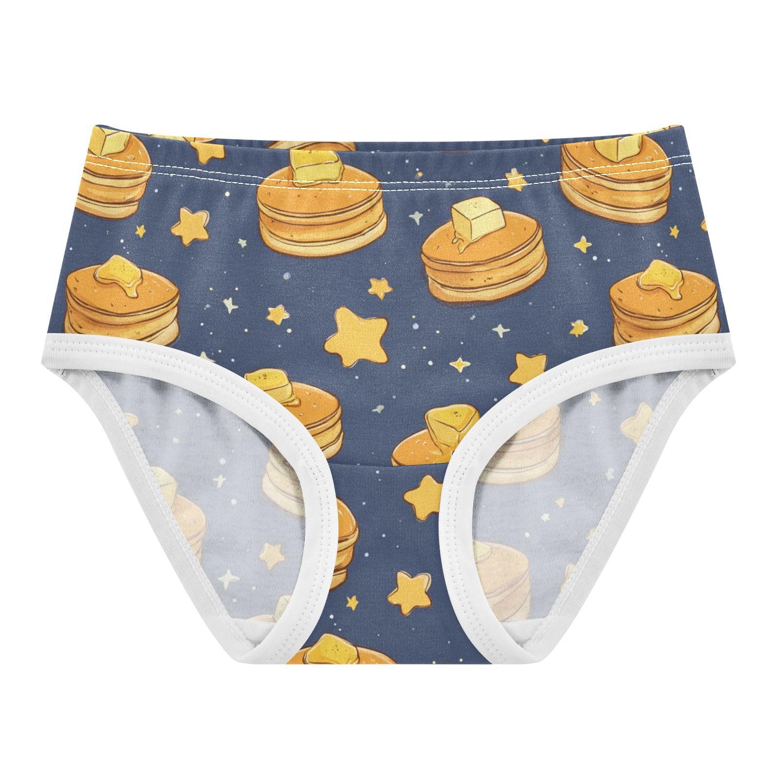 Wusikd Pancakes Butter Stars Girls Underwear Cotton Girls Briefs Soft Toddler Underwear 2T
