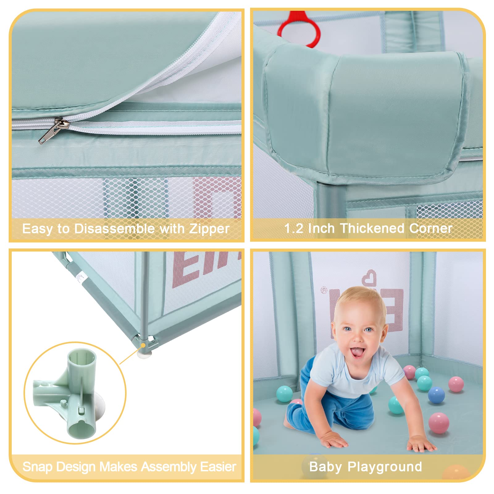 Buy EIH Baby Playpen, Playpen for Babies and Toddlers Indoor & Outdoor