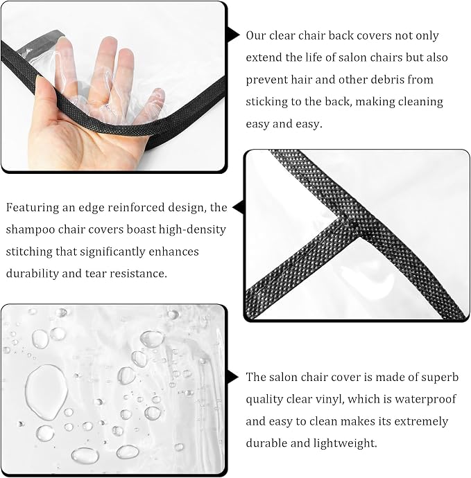 Cubiertas transparentes para respaldo de sillas de peluquería miniatura 3