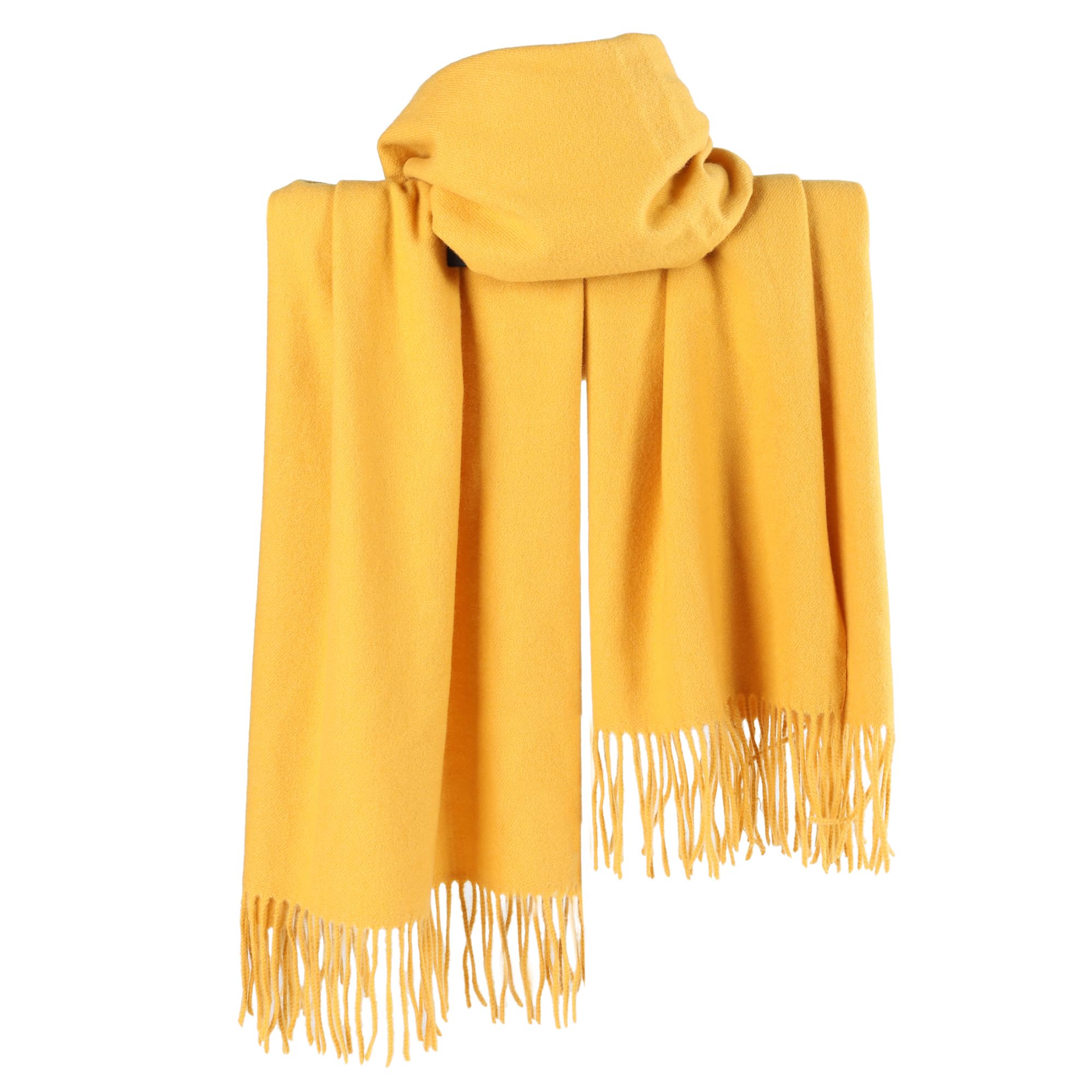 London Scarfs Unisex Thick Cashmere Mustard Cashmere Scarf Pashmina Shawls And Wraps For Women Warm Winter More Thicker Soft Scarves (Thick Cashmere Mustard)