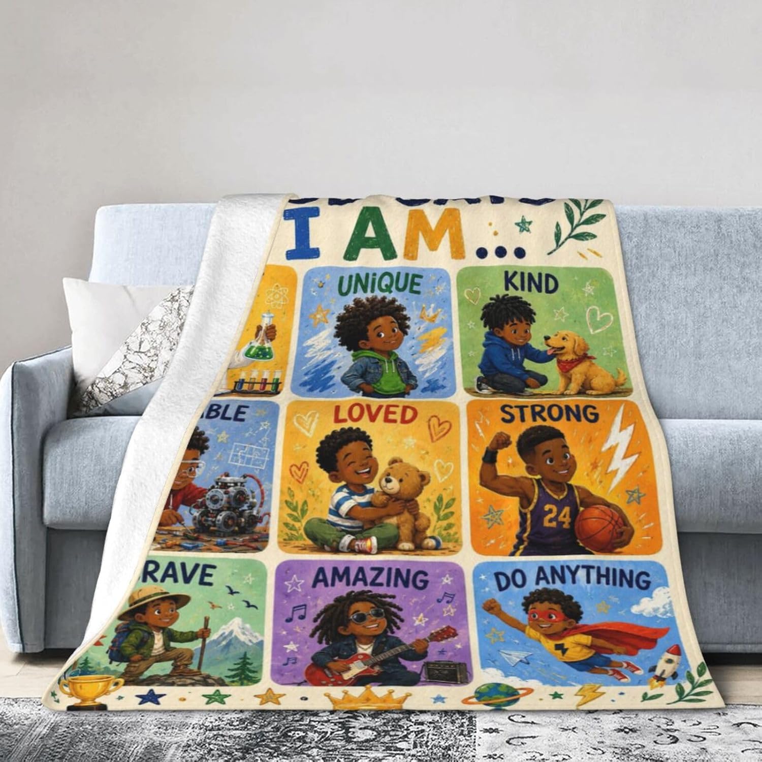 Christian Gifts for Kids, Baptism Gifts for Boys Blanket 40"X50"