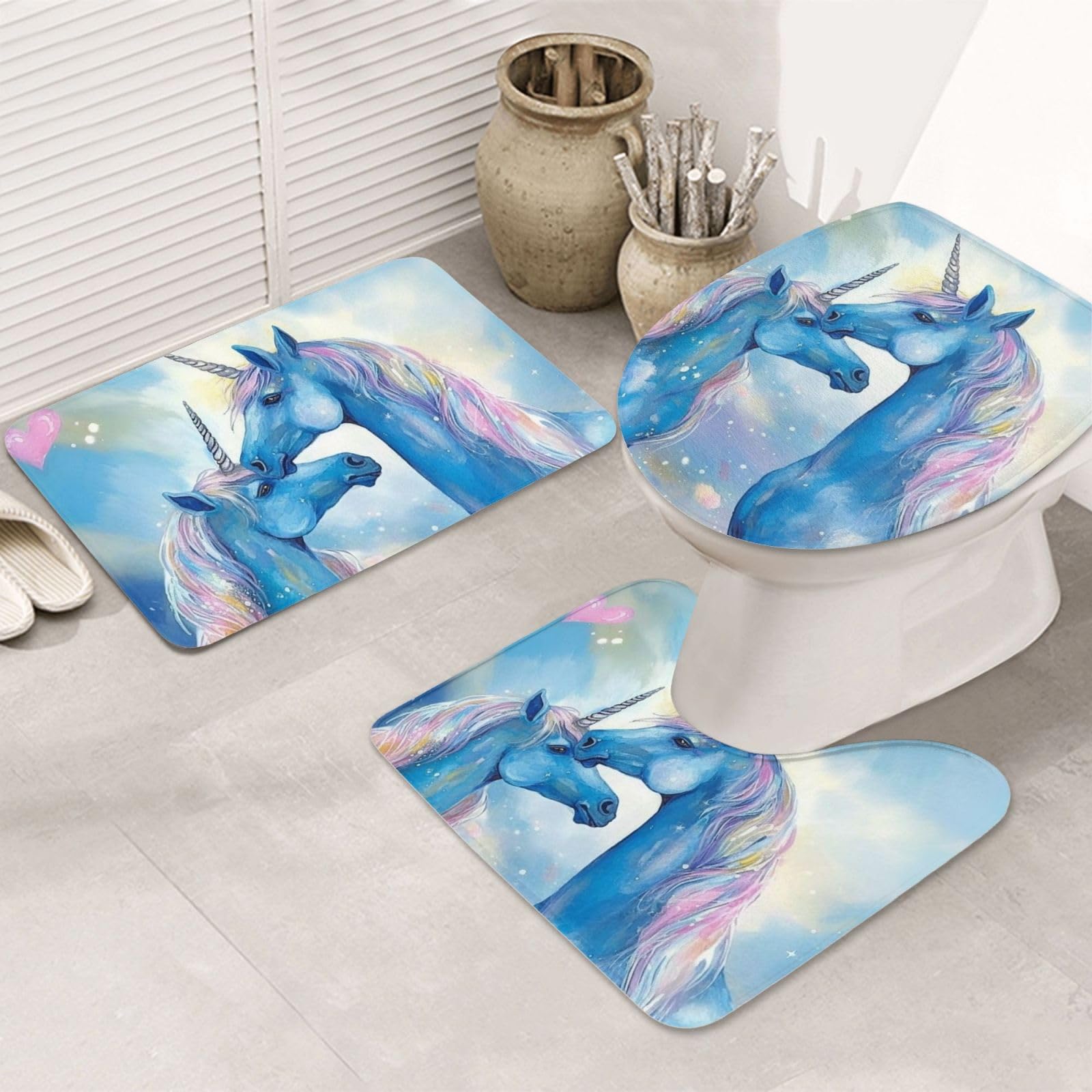 Tapis de bain ultra absorbants en tissu doux haut de gamme avec lot de 3 pièces