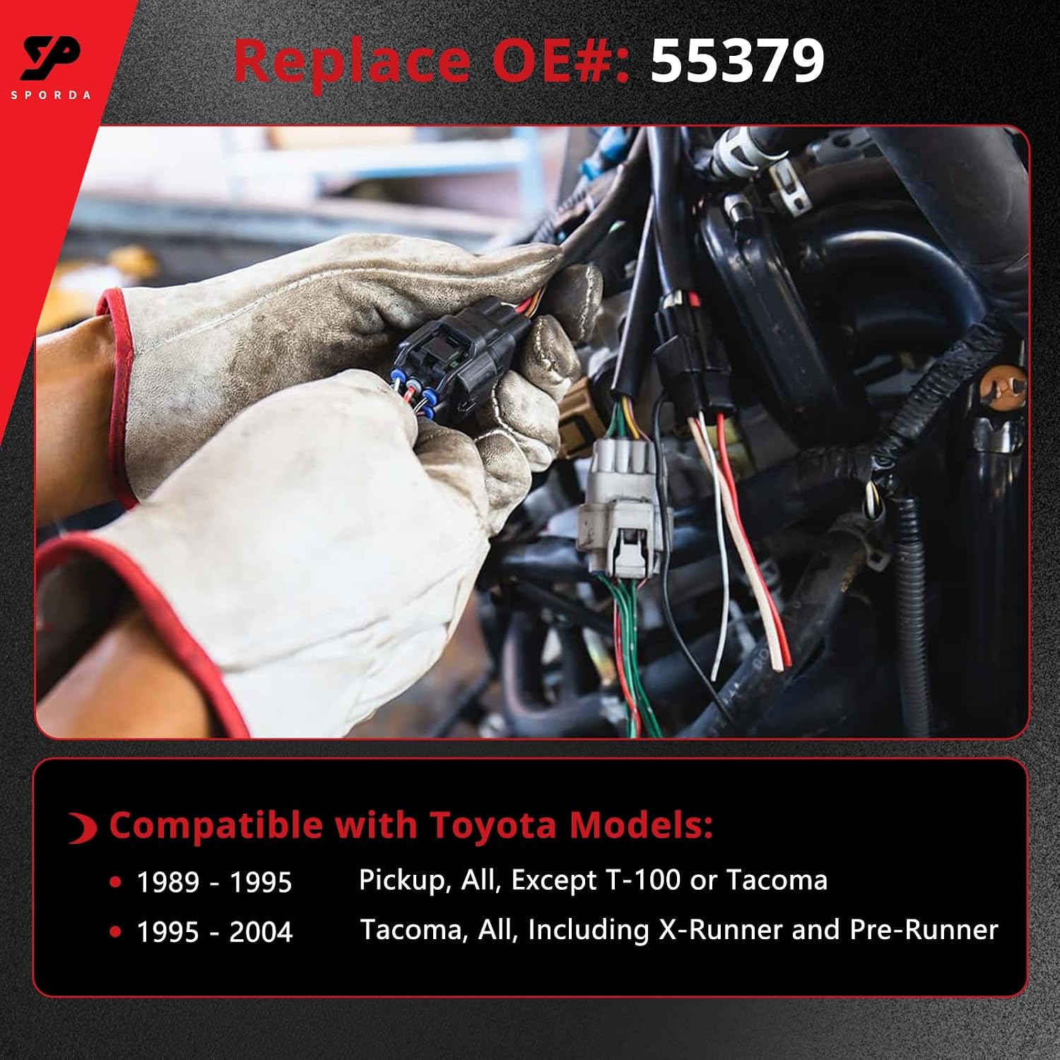55379 Vehicle-Side Custom 4-Pin Trailer Wiring Harness | Plug-and-Play Installation,4-way & 4-Pin flat connector,fits for 1989-1995 Toyota Pickup, 1995-2004 Toyota Tacoma
