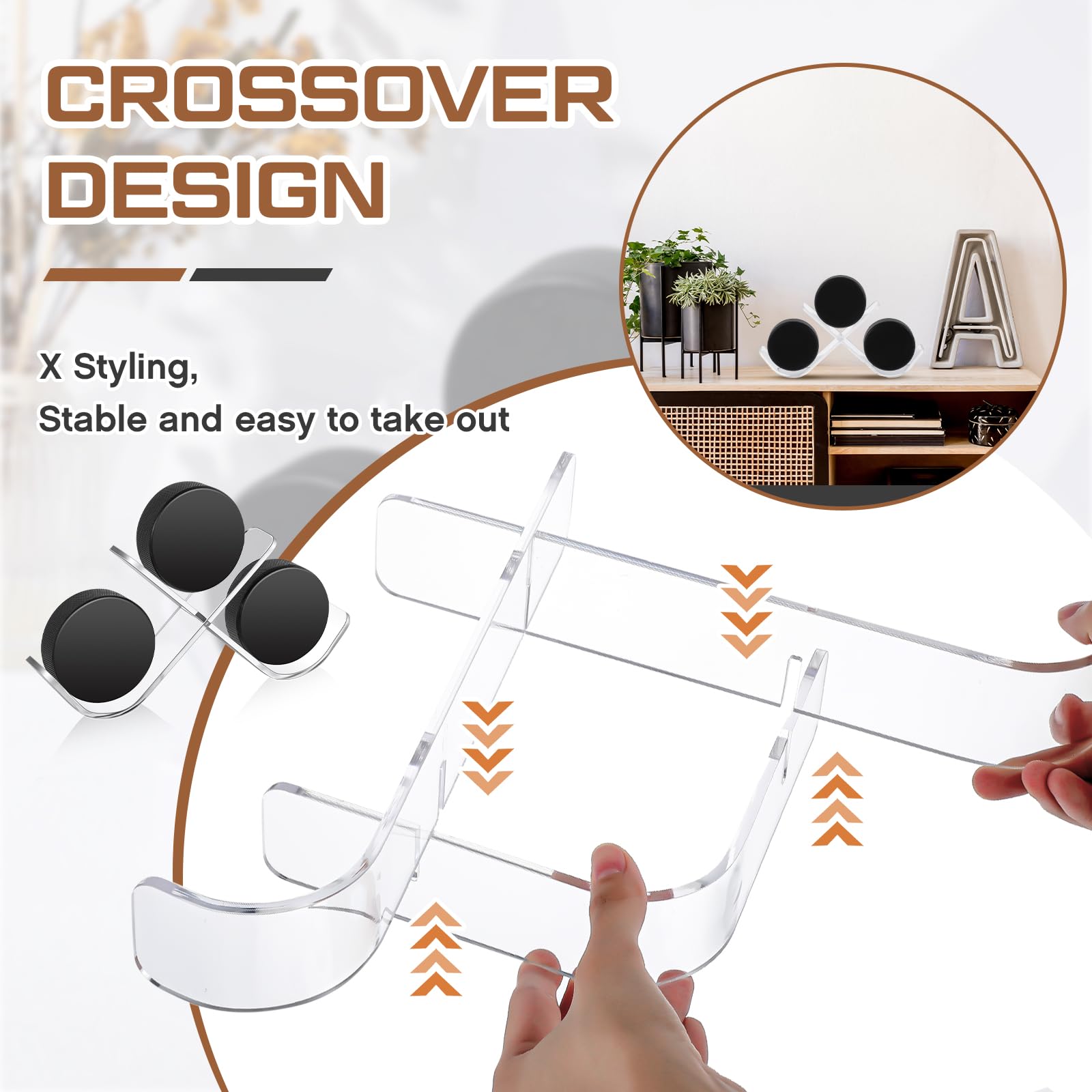 Support Display Pour 3 Rondelles De Hockey - Acrylique Transparent, Forme W, Collection Sport