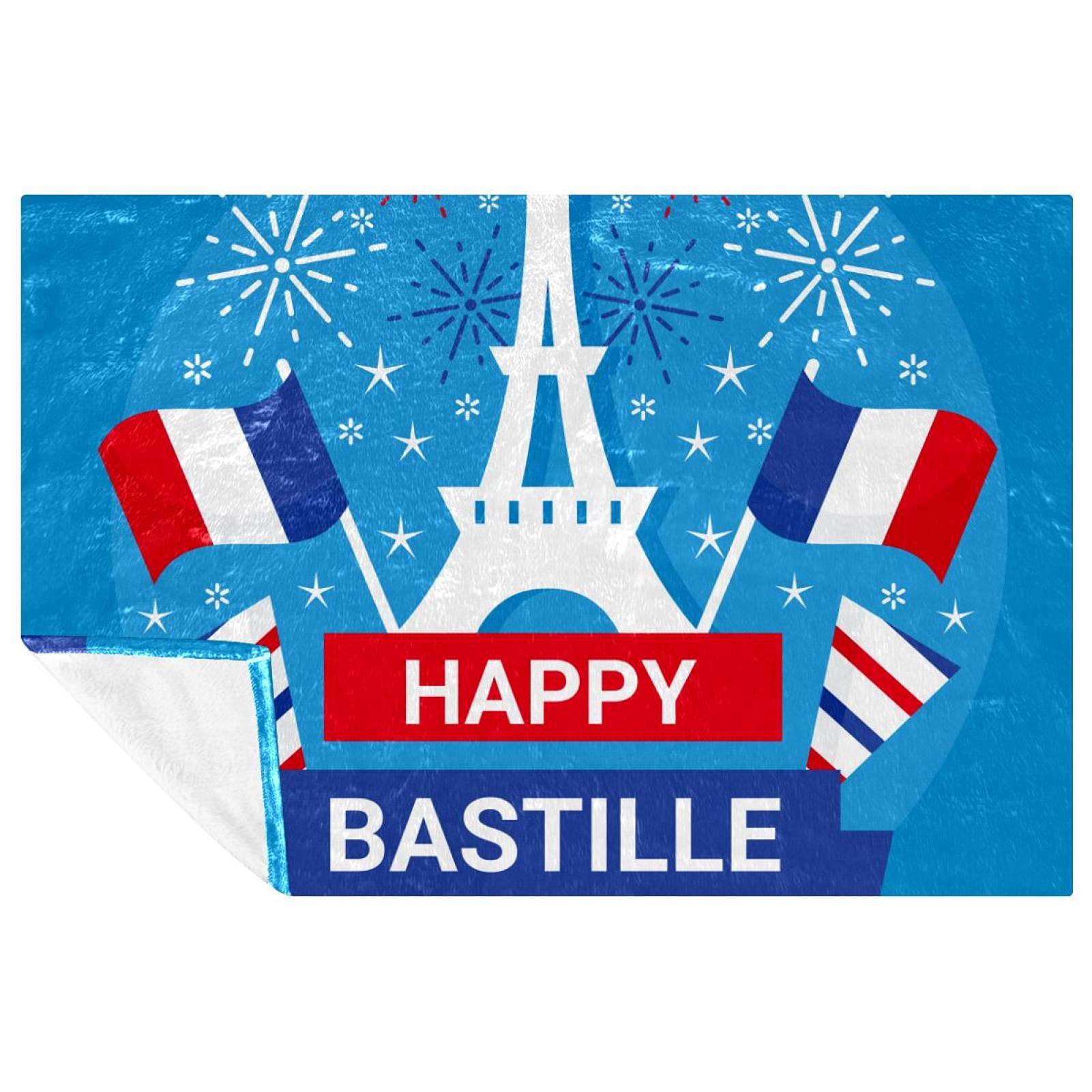 Couverture chaude Happy Bastille Day confortable et douce de qualité supérieure