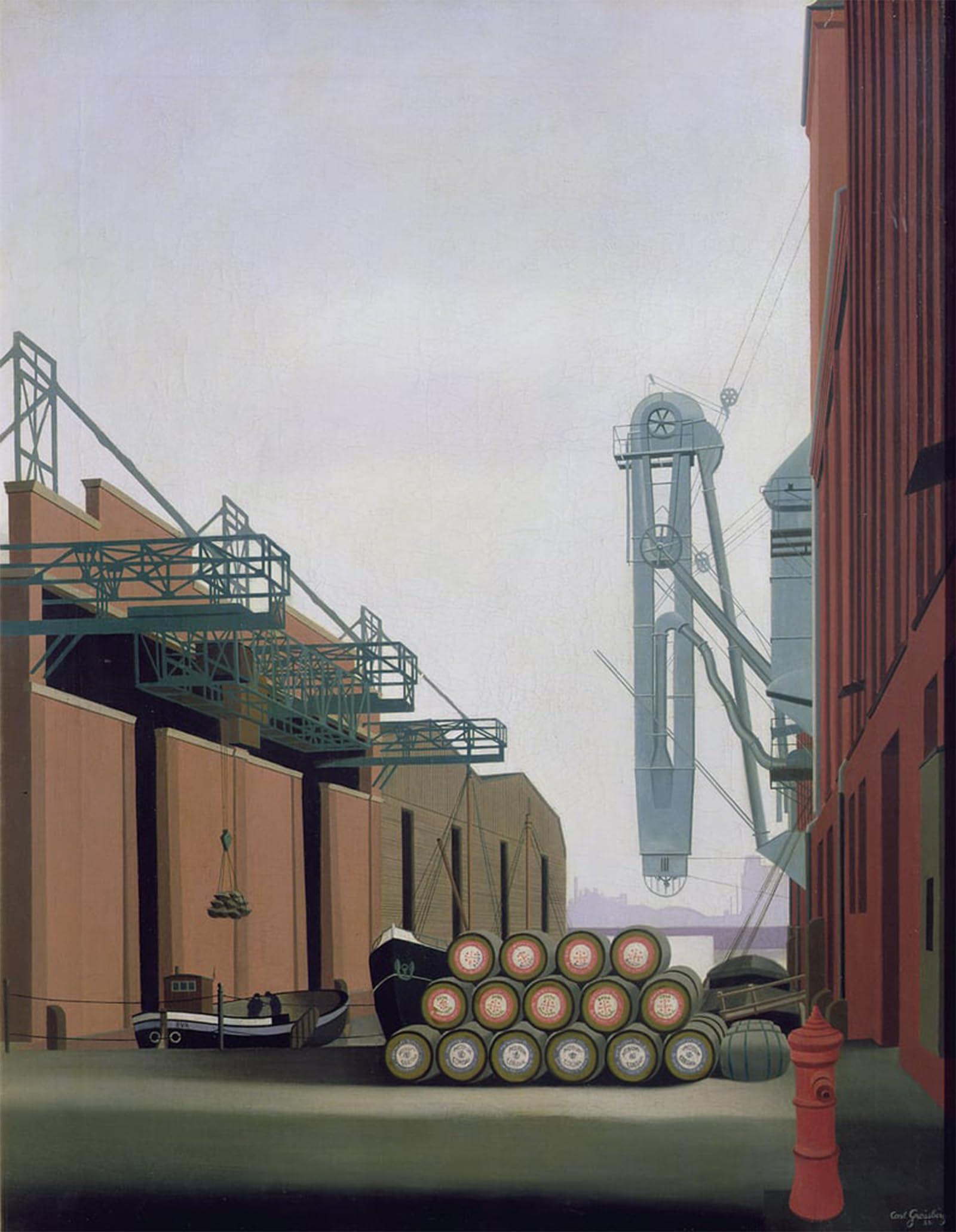 SERENDIPITP Aesthetic Poster Photo Wall Print Retro Picture the Landing Stage by Carl Grossberg Modern Wall Artwork for Home Decor 60x90cm
