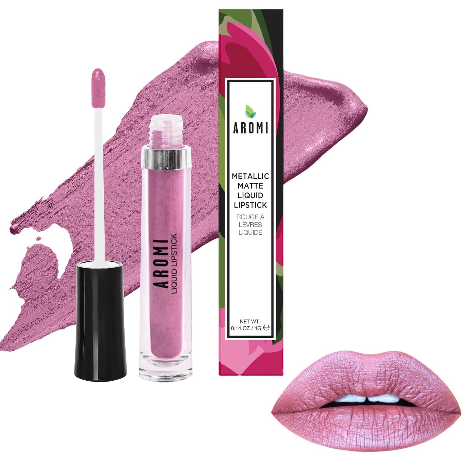 Aromi Fairy Tale Metallic Matte Liquid Lipstick, Dusty Mauve