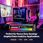 GIGASTONE Game Turbo PCIe Gen4x4 SSD 1To, Vitesse Jusqu'à 7 300Mo/s avec SLC Caching Gaming/PC/Bureau/Ordinateur Portable Garantie de 5 Ans M.2 NVMe PCIe 4.0 2280 Disque Dur à État Solide Interne