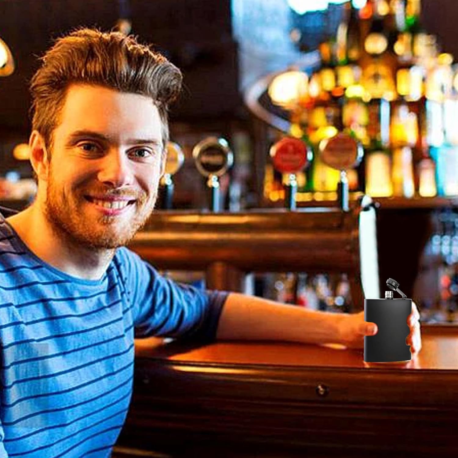 10 pcs Hip Flask for Liquor Black 6oz Stainless Steel Leakproof with 10 pcs Funnel for Gift, Camping, Wedding Party, Groomsmen Gifts - Image 5