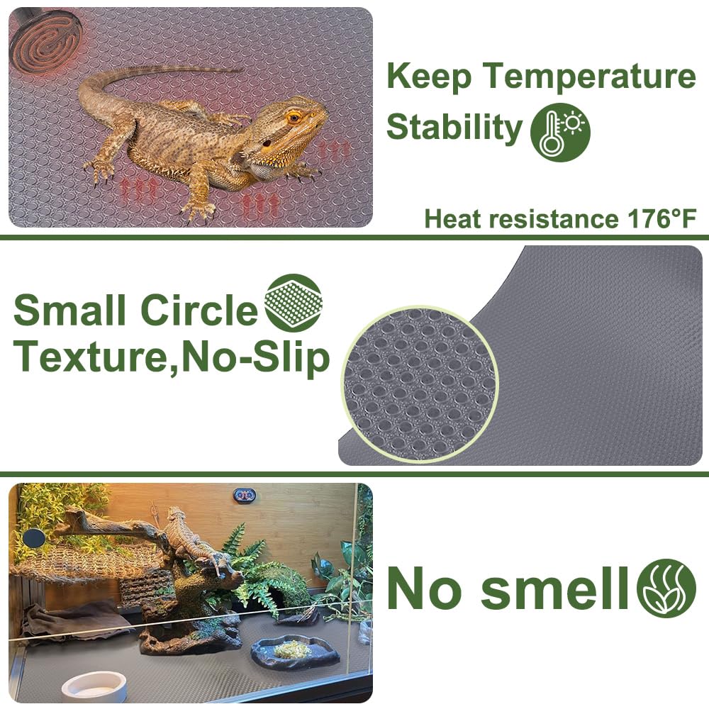 Alfombra de reptiles de tamaño grande de 24 x 118 pulgadas, alfombrilla para reptiles, dragón barbudo, suelo de tanque de dragón barbudo, ropa de cama de serpiente, accesorios de tanque de