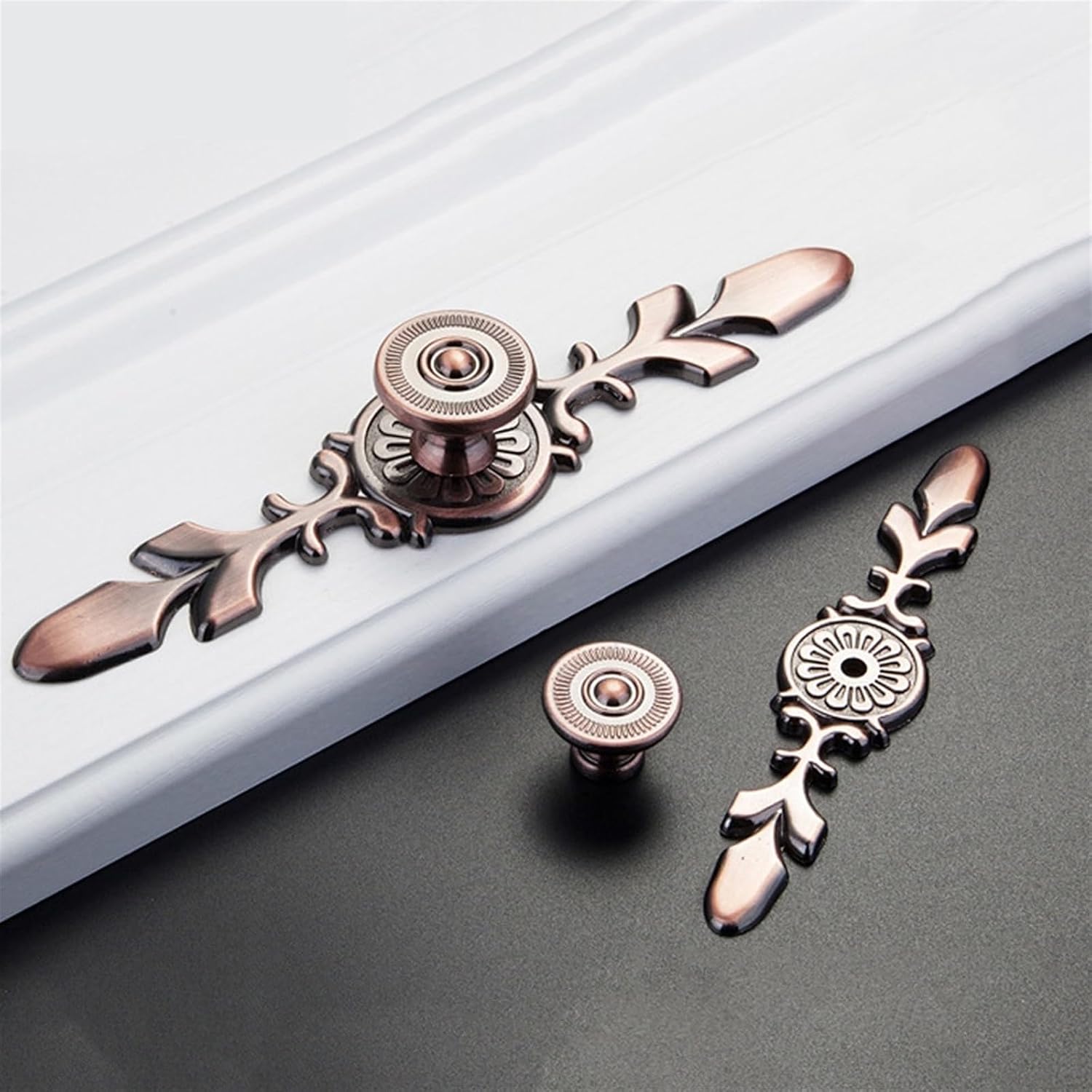 HASMI 1Pcs Cabinet Door Handles Single Hole Bookcase Closet Dresser Drawer Door Knobs Wardrobe Pulls Furniture Hardware (Color : Green Bronze-2)