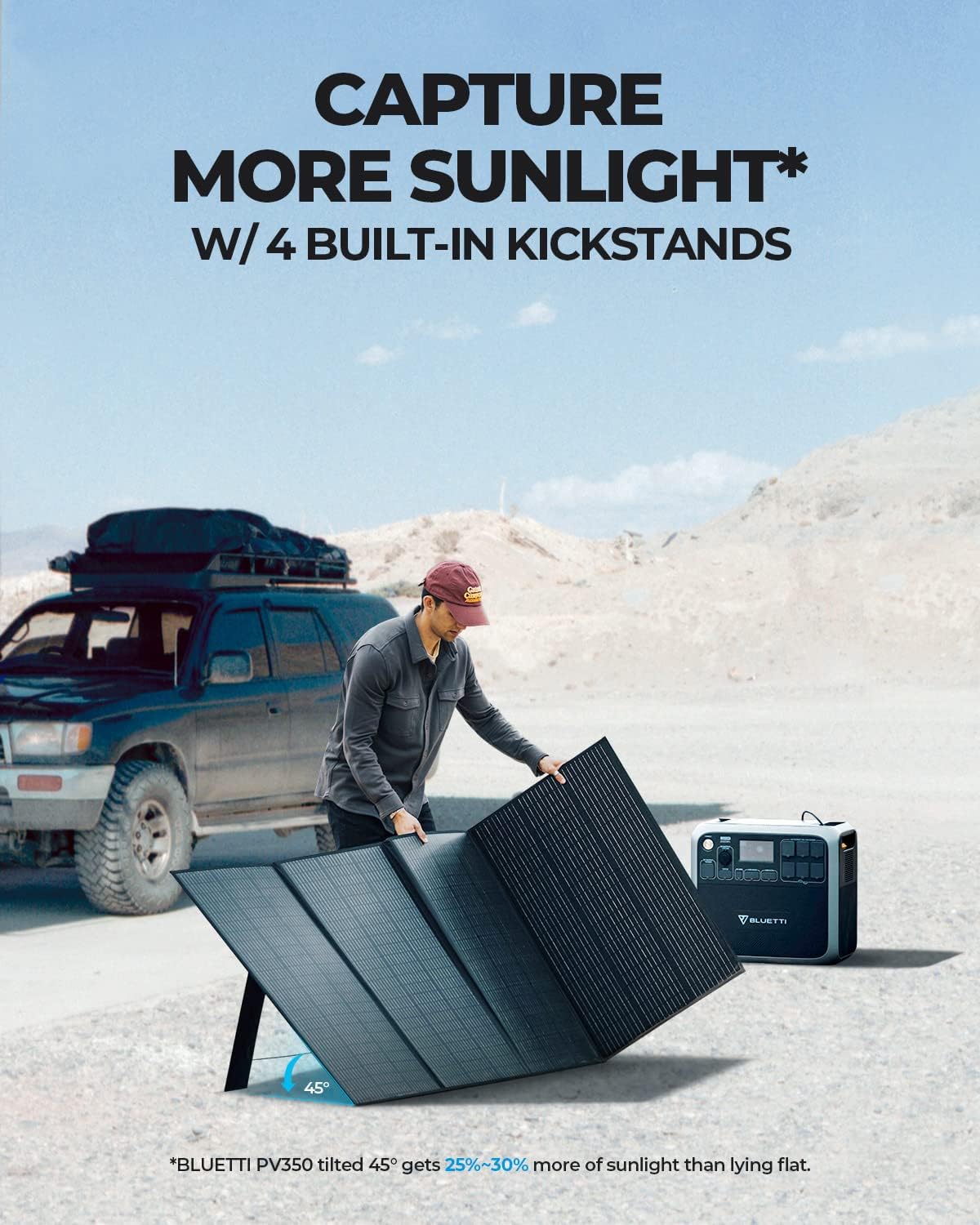 BLUETTI Solar Panel PV350, 350 Watt Portable Solar Panel, Monocrystalline Solar Panel for Power Station AC200P/AC200MAX/AC300/EP500/EP500Pro, Foldable Solar Charger for RV, Camping, Power Outage : Patio, Lawn & Garden