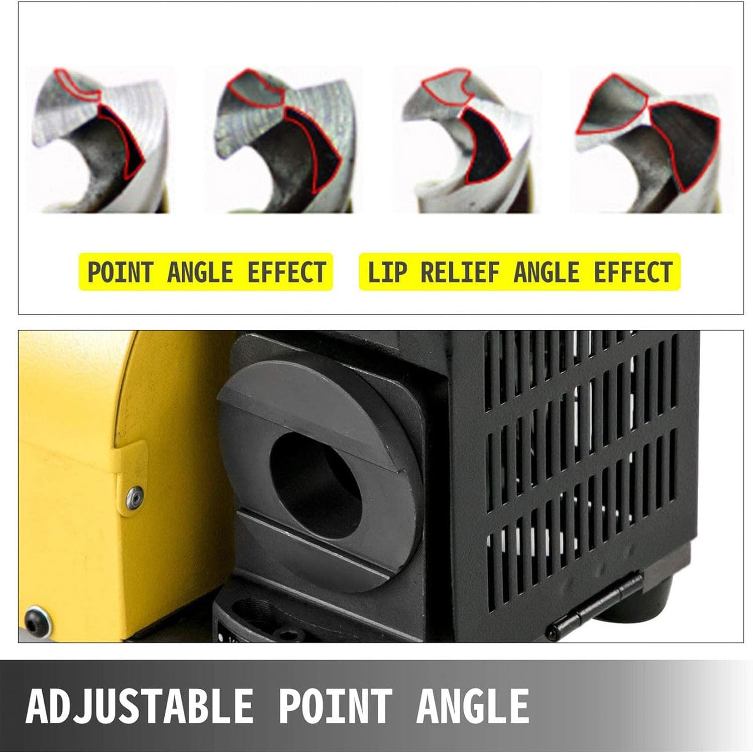 Affilatrice per punte da trapano, macchina elettrica portatile per punte da 4-14 mm, ad alta precisione con 11 pinze, angolo regolabile da 95° a 135°, strumento professionale per affilare