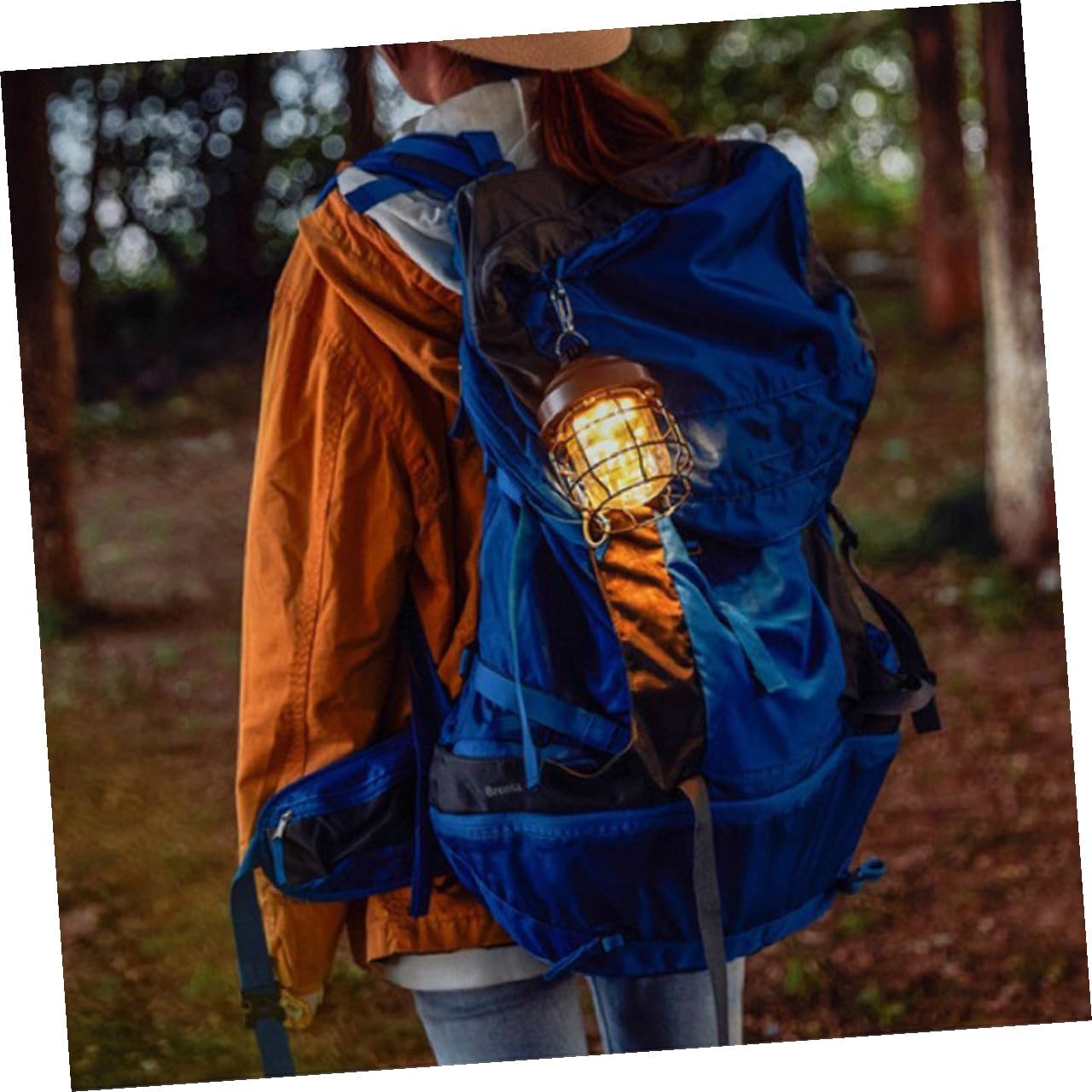 Rechargeable Retro USB Camping Lantern Portable Outdoor Hanging Lamp Wear-Resistant Multipurpose Light with Button Control for Tent Hiking