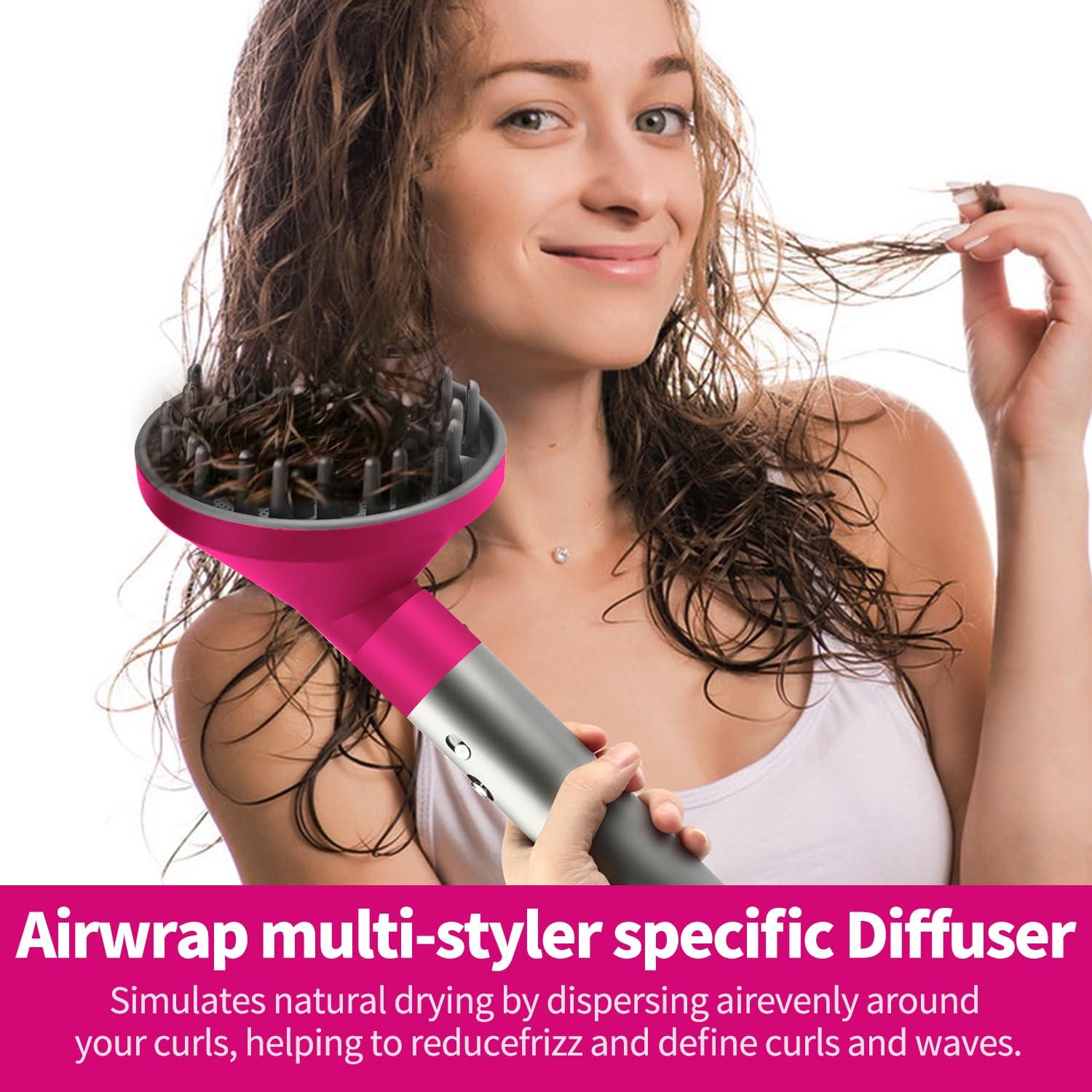 Ulepszony dyfuzor do Dyson do Airwrap, dysza do wszystkich modeli lokówki do stylizacji Airwrap, nasadka dyszy dyfuzora, szary