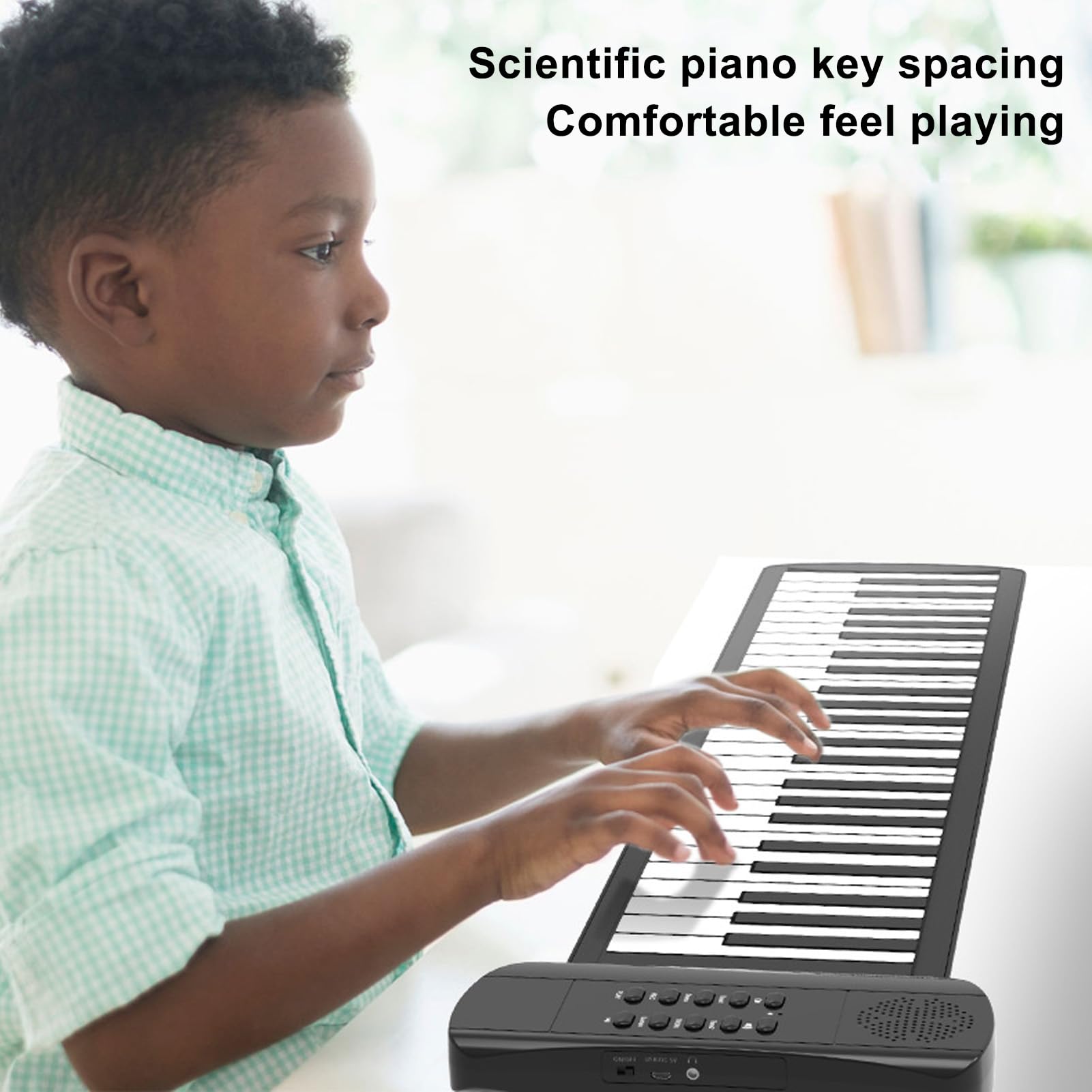 Aramox Roll Up Piano 61 Klawiszy Elektroniczna Przenośna Składana Klawiatura Ładowana Przez USB z 16 Tonami 6 Utworów Demonstracyjnych Idealny dla Dzieci Początkujący Dorośli